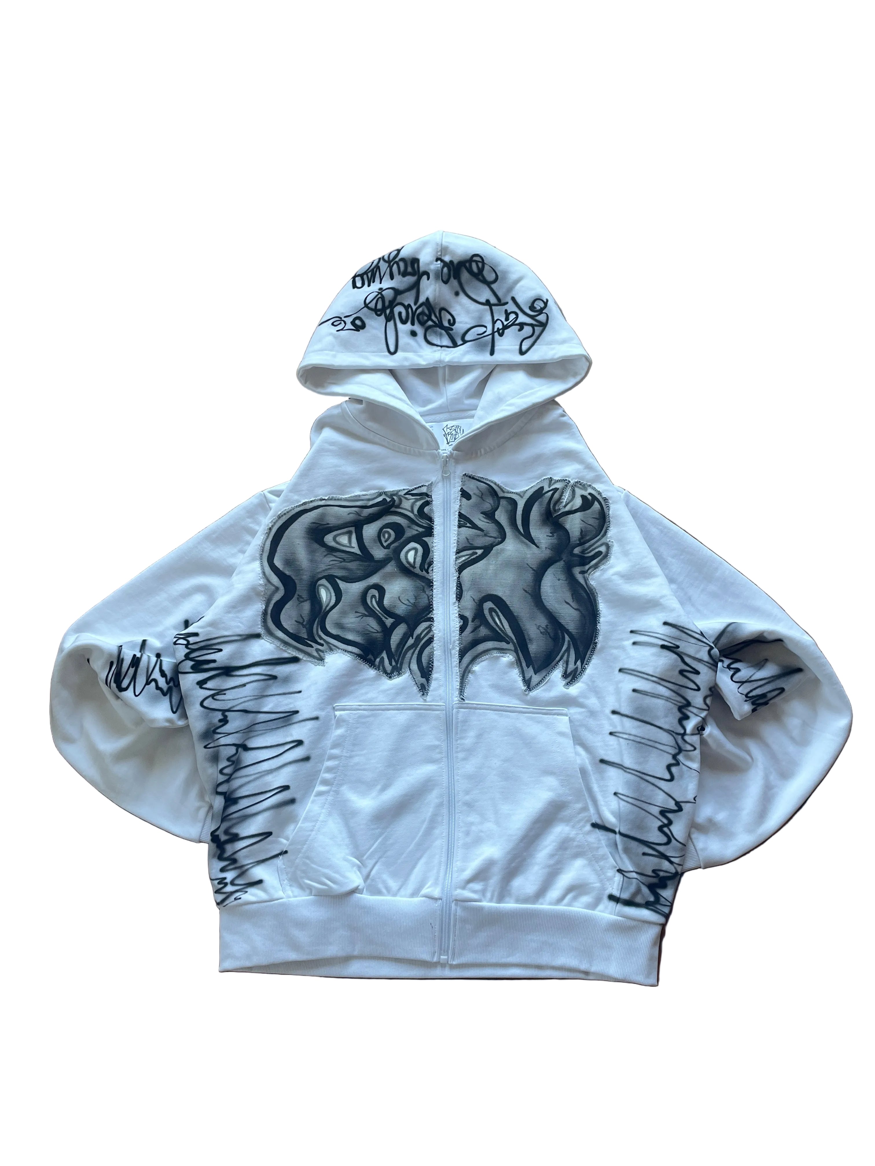 Graffiti hustla boxy hoodie