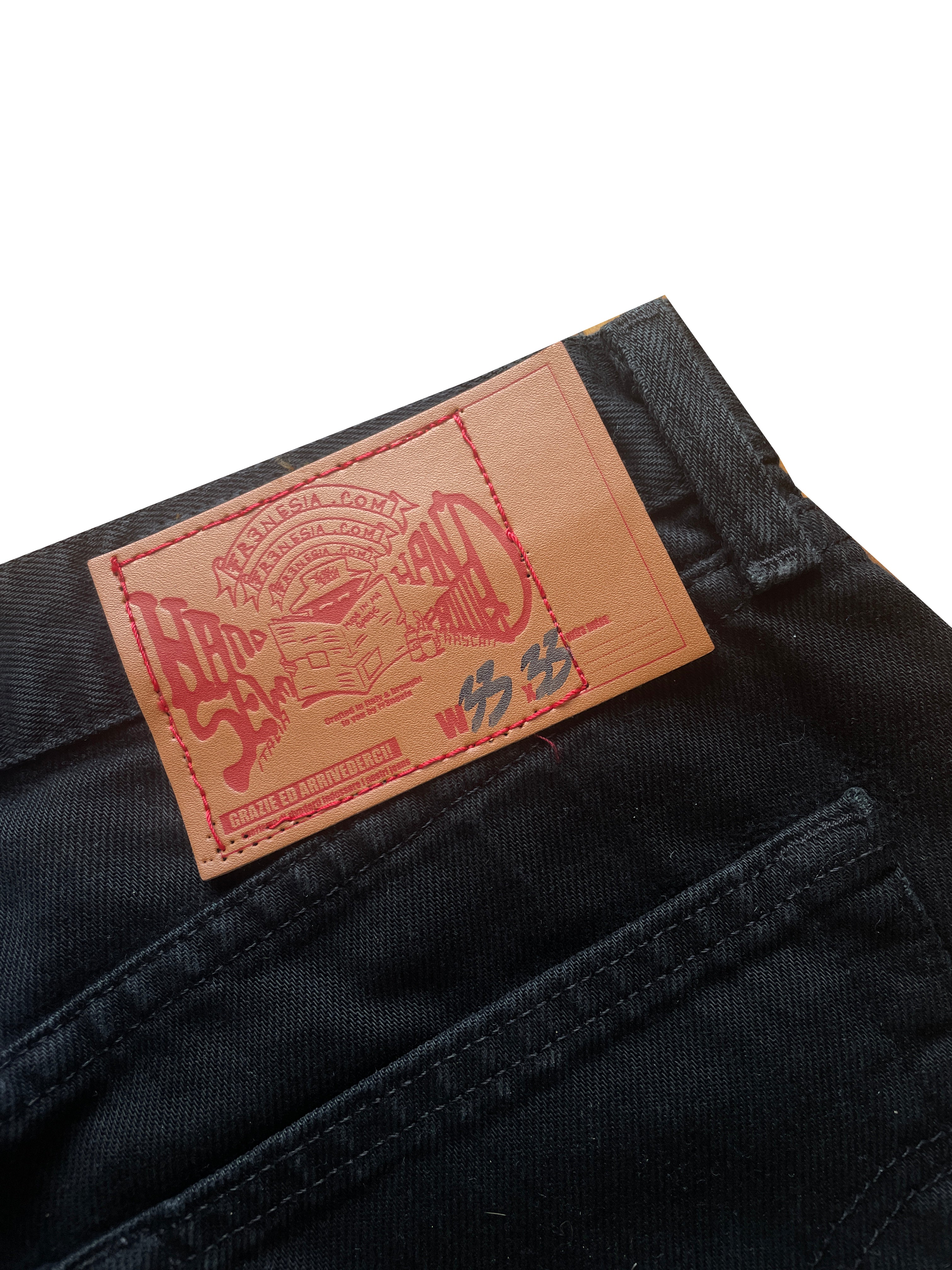 Black gothic wolves flare jeans