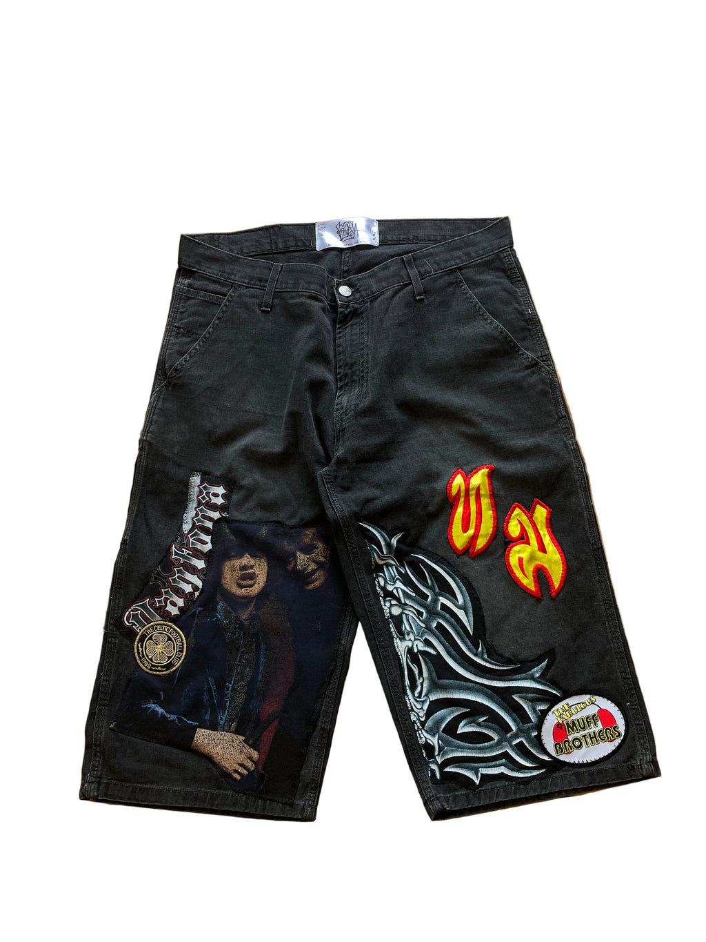 Black dust long cargo jorts