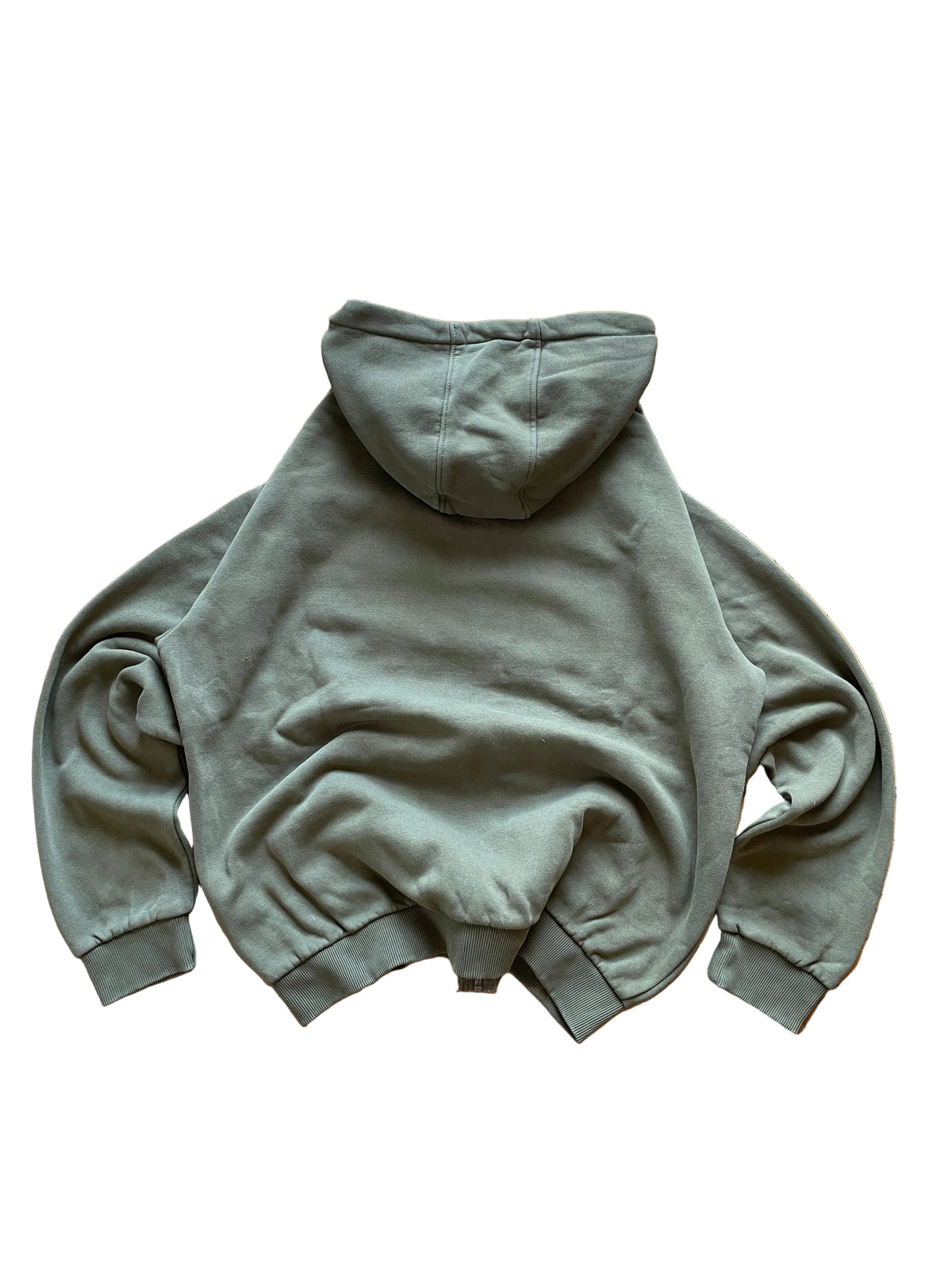 Khaki Letters zip patchwork hoodie
