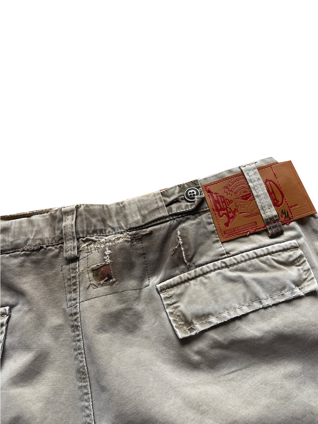 Airbrushed thrashed cargo jorts
