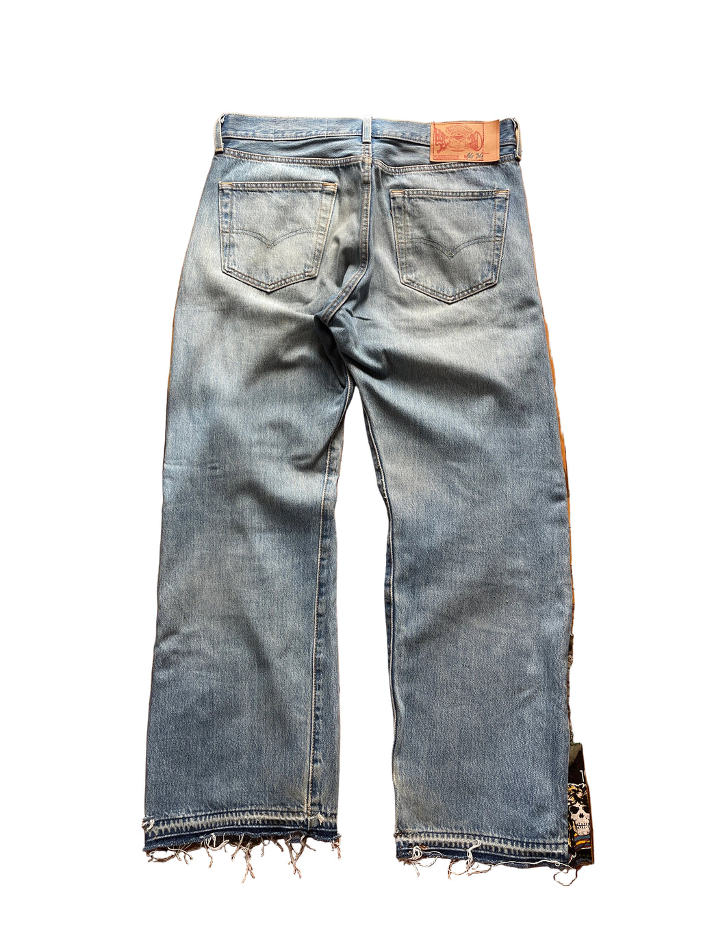 Sky camo flare jeans