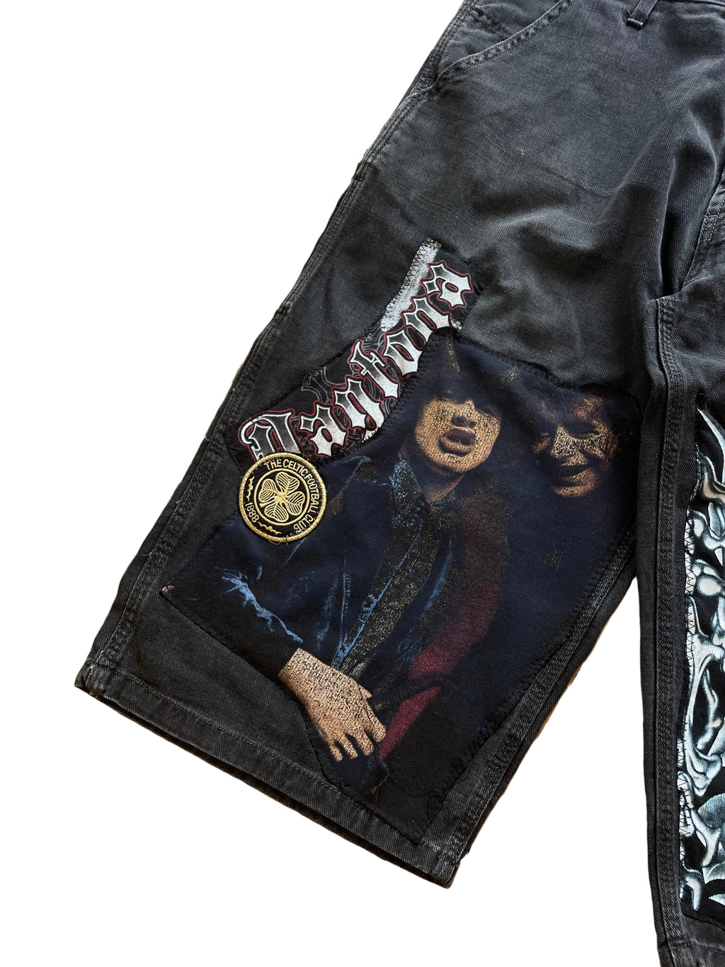 Black dust long cargo jorts