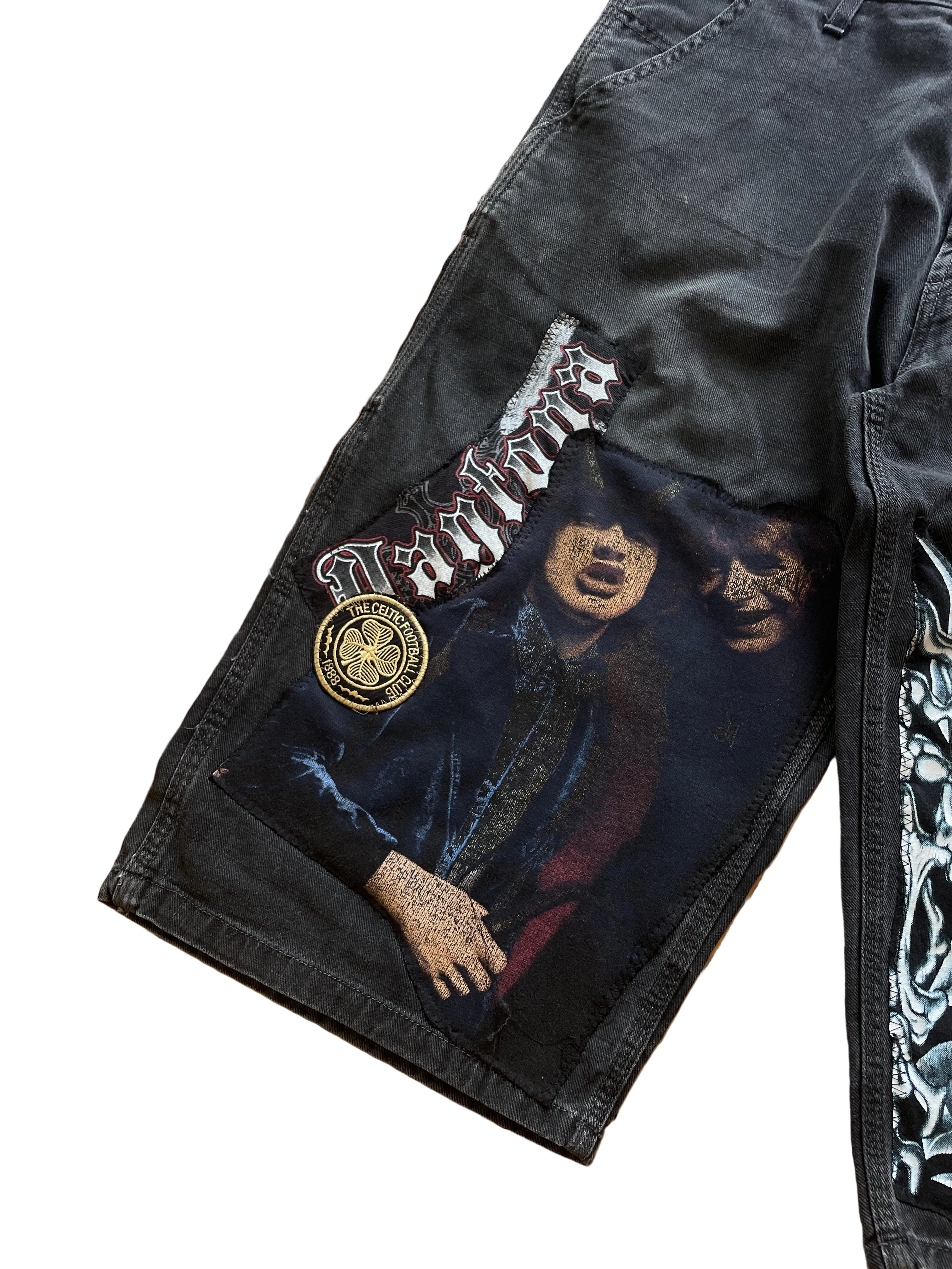 Black dust long cargo jorts