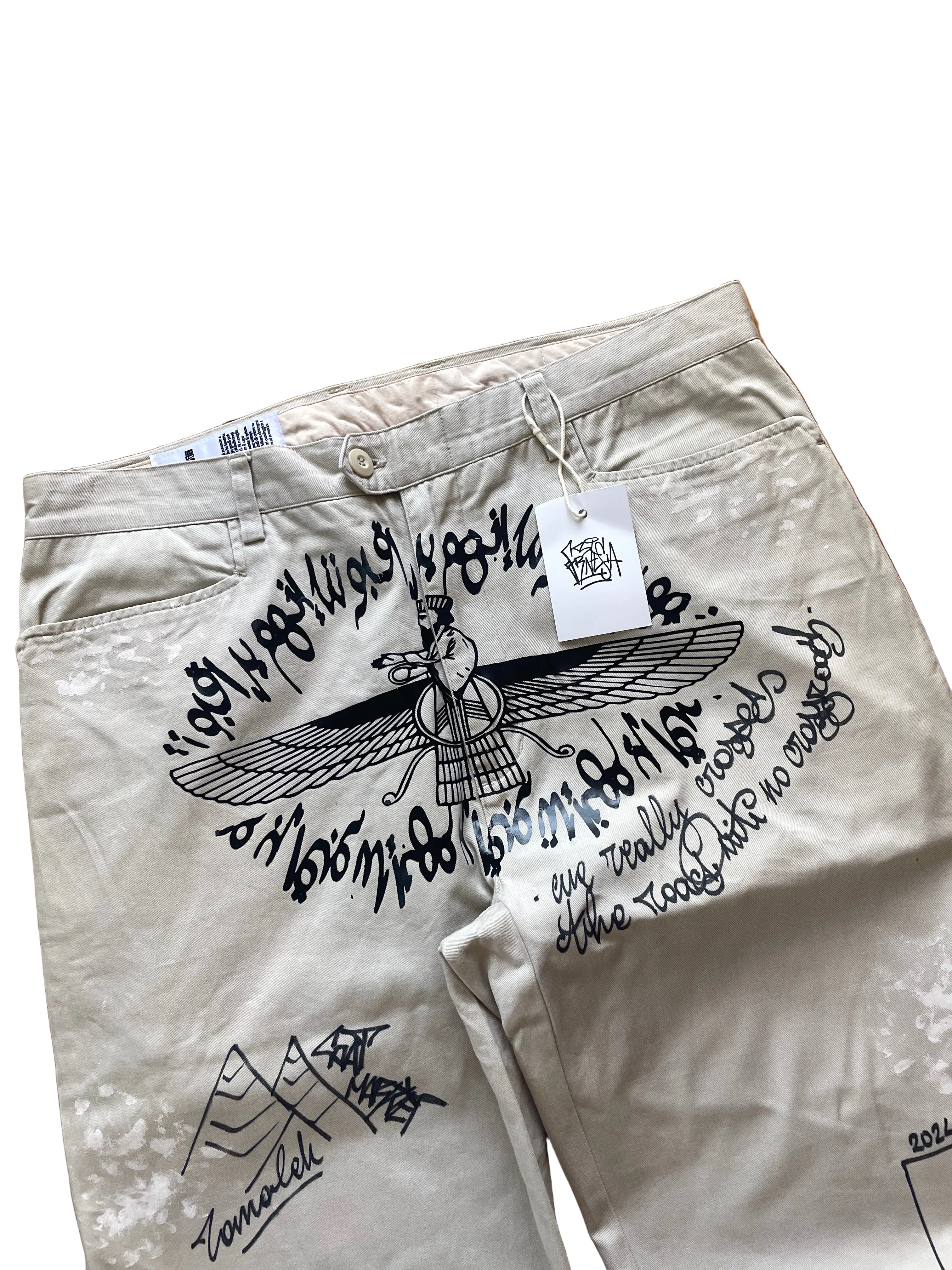 Cairo pyramid flare chinos