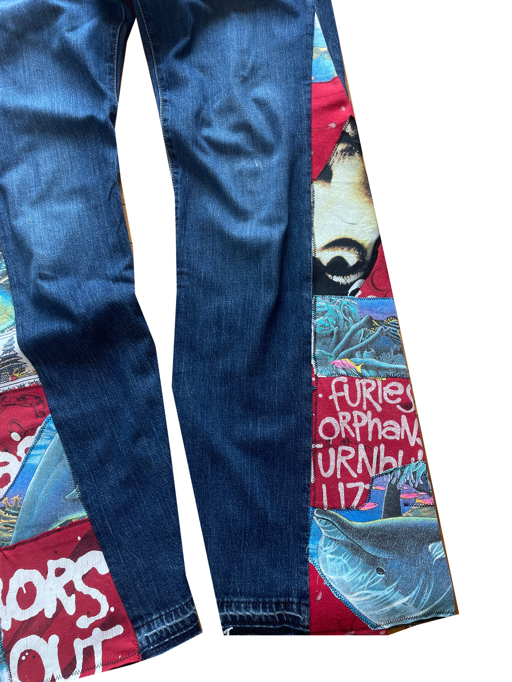 Ocean graffiti flare jeans V3