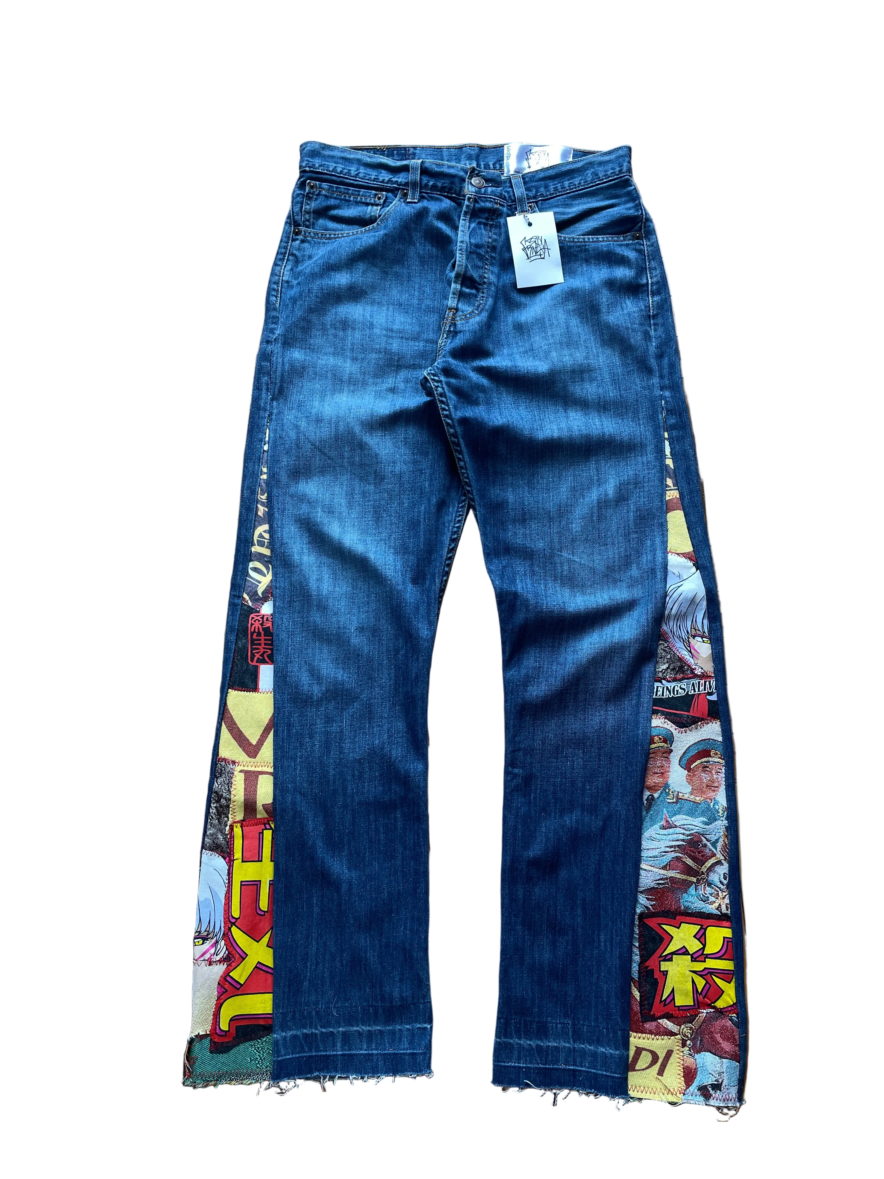 Neon anime flare jeans