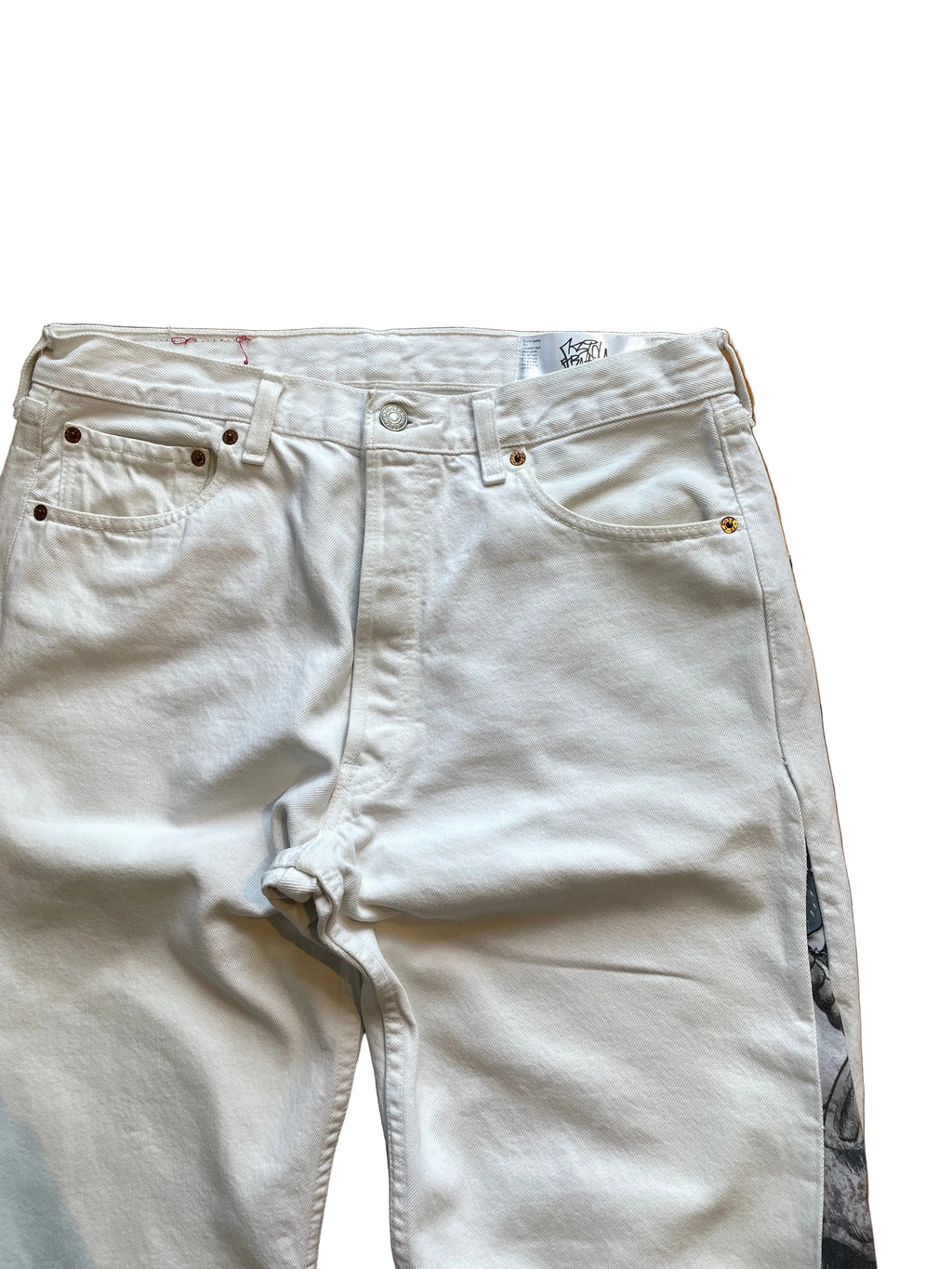 White anime flare jeans