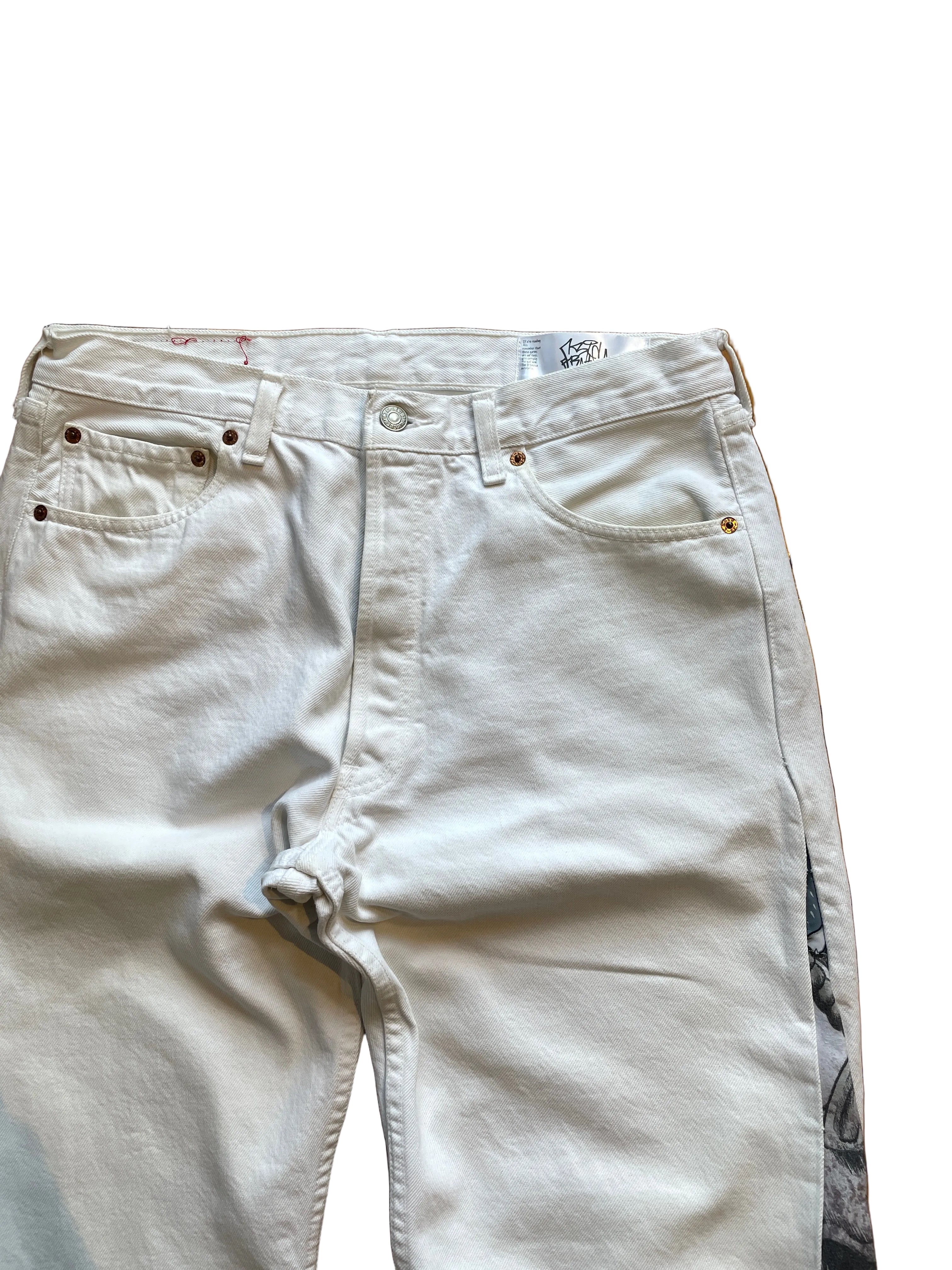White anime flare jeans