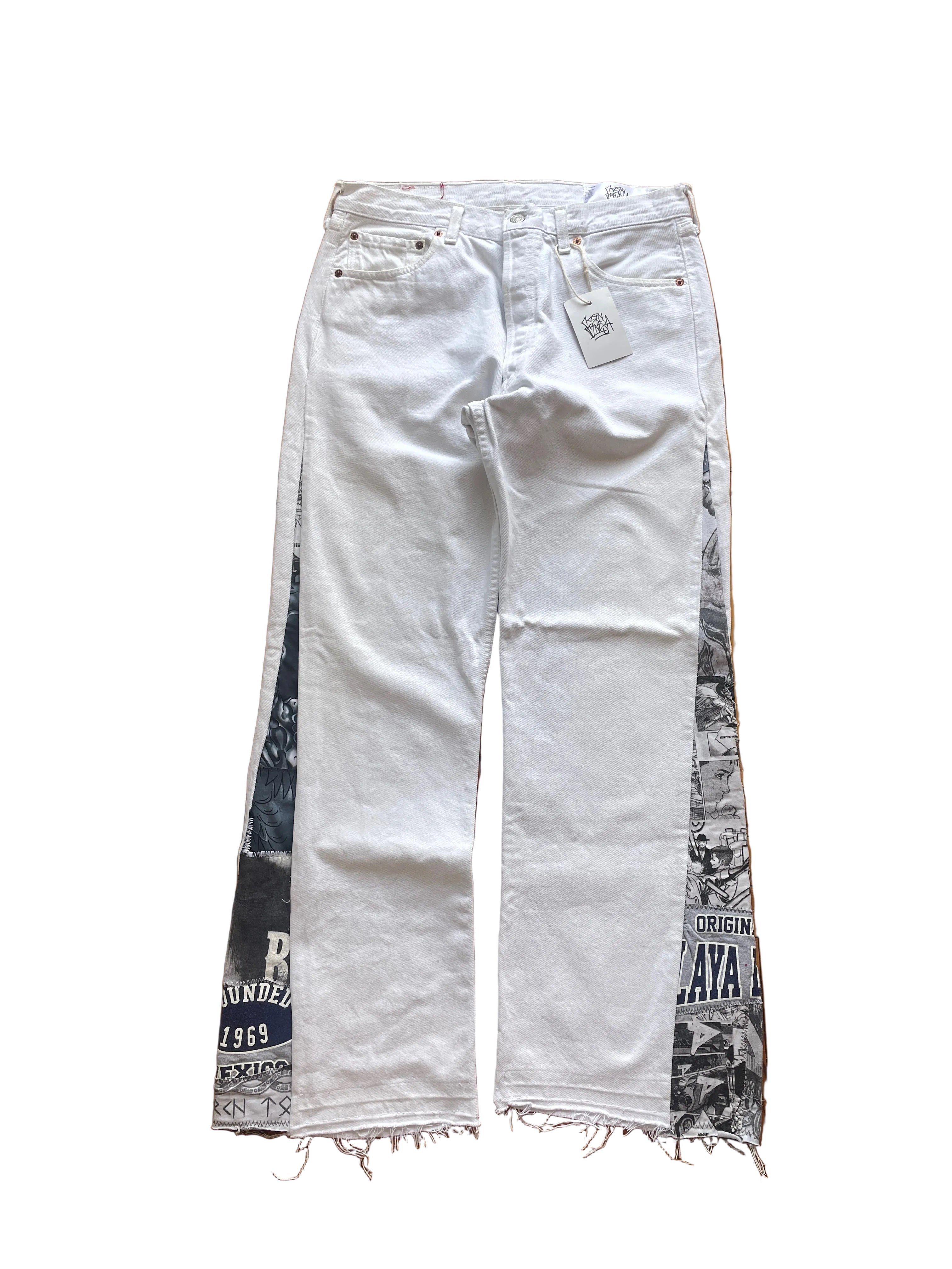 White anime flare jeans