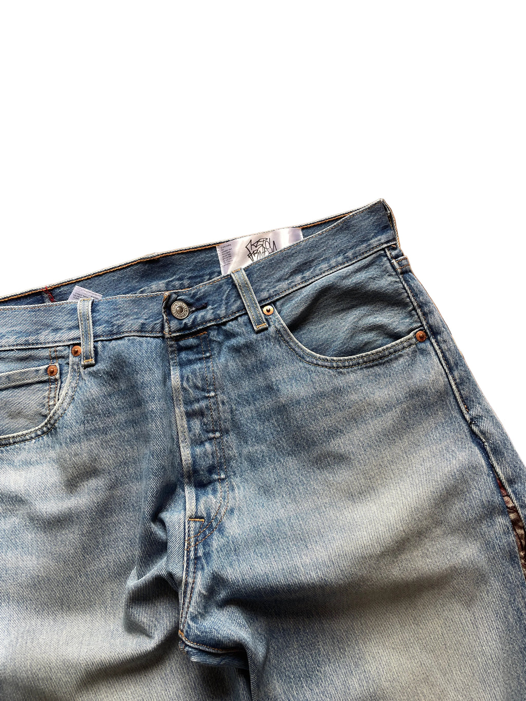 Sky camo flare jeans