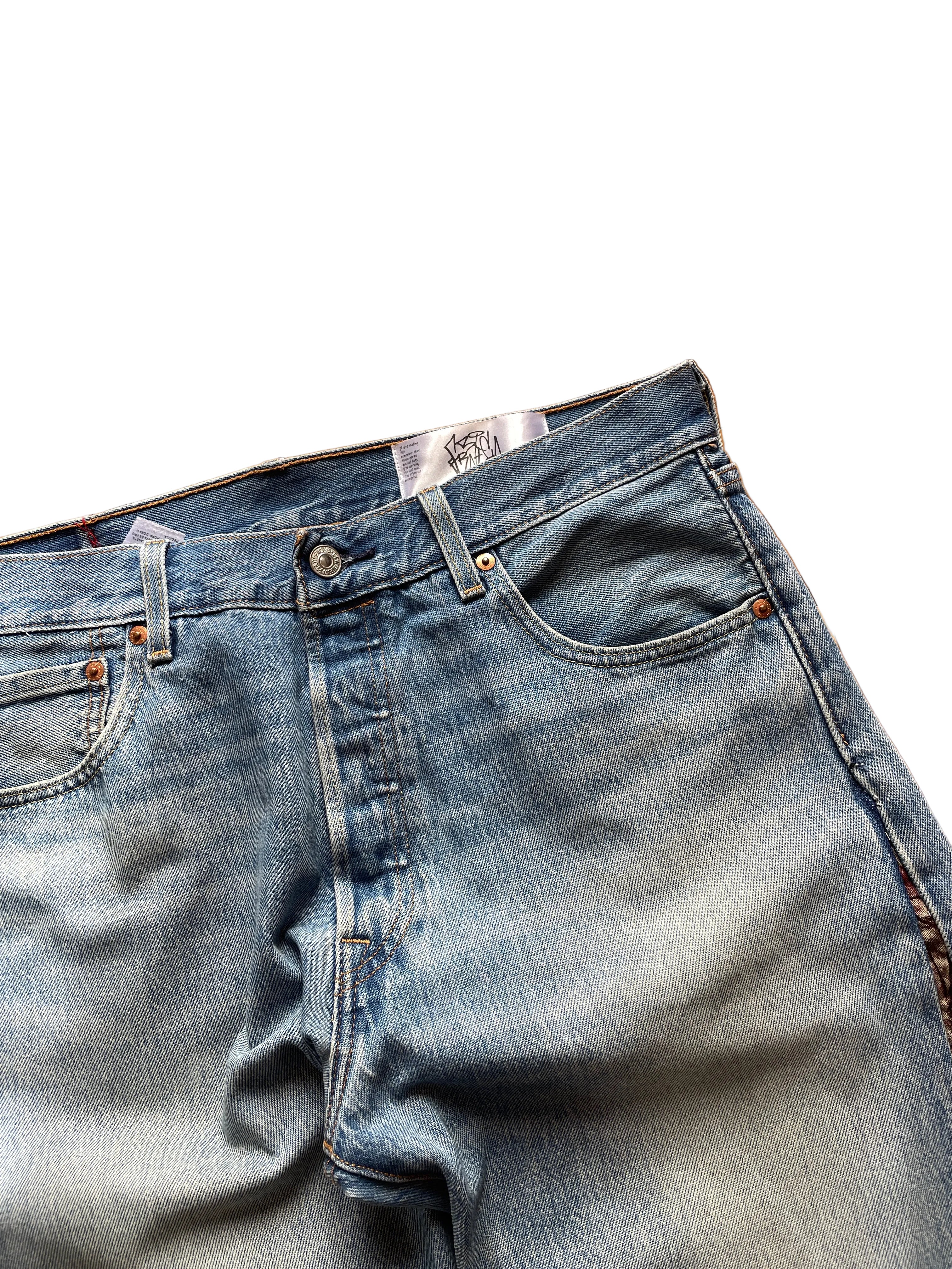 Sky camo flare jeans