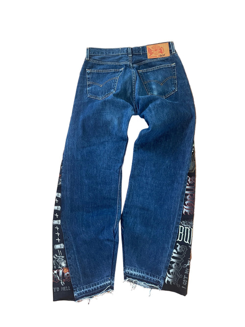 Black hellfire flare jeans V3