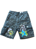 Military green cargo jorts
