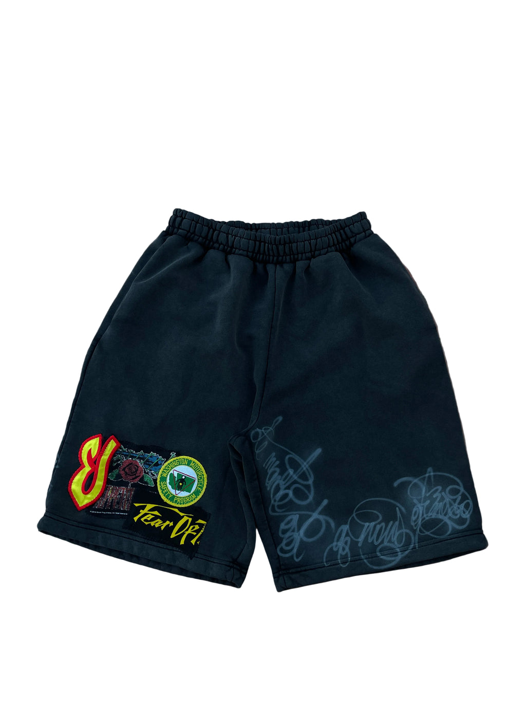 Airbrush fleece stone washed shorts