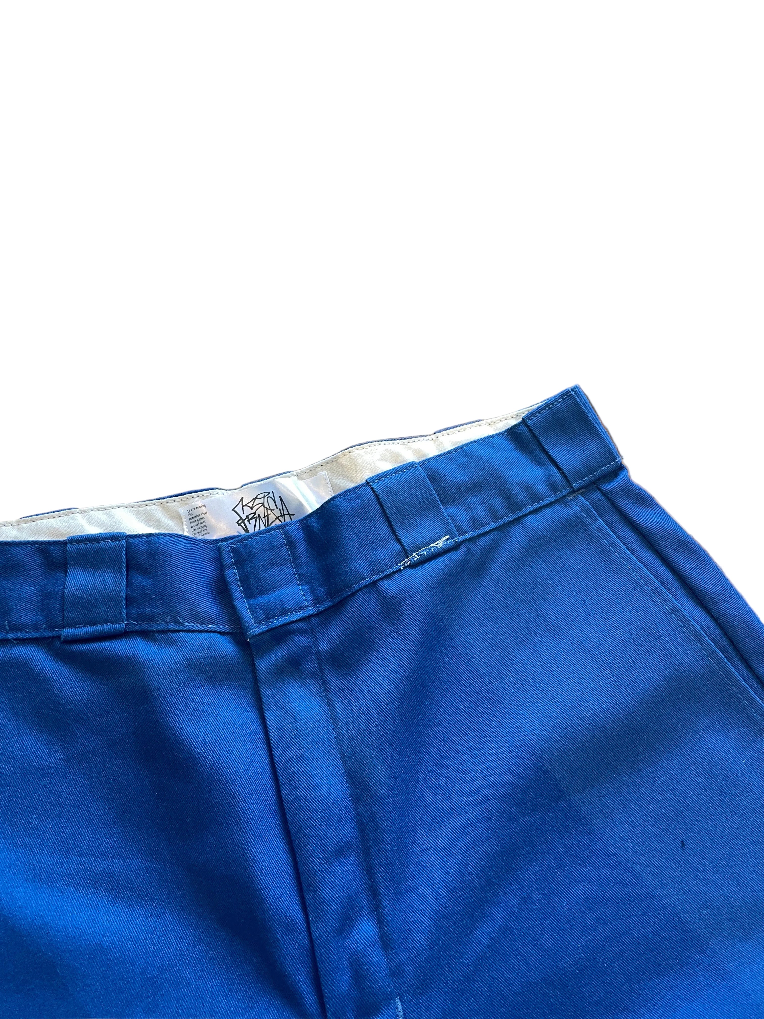 Blue skull patchwork shorts