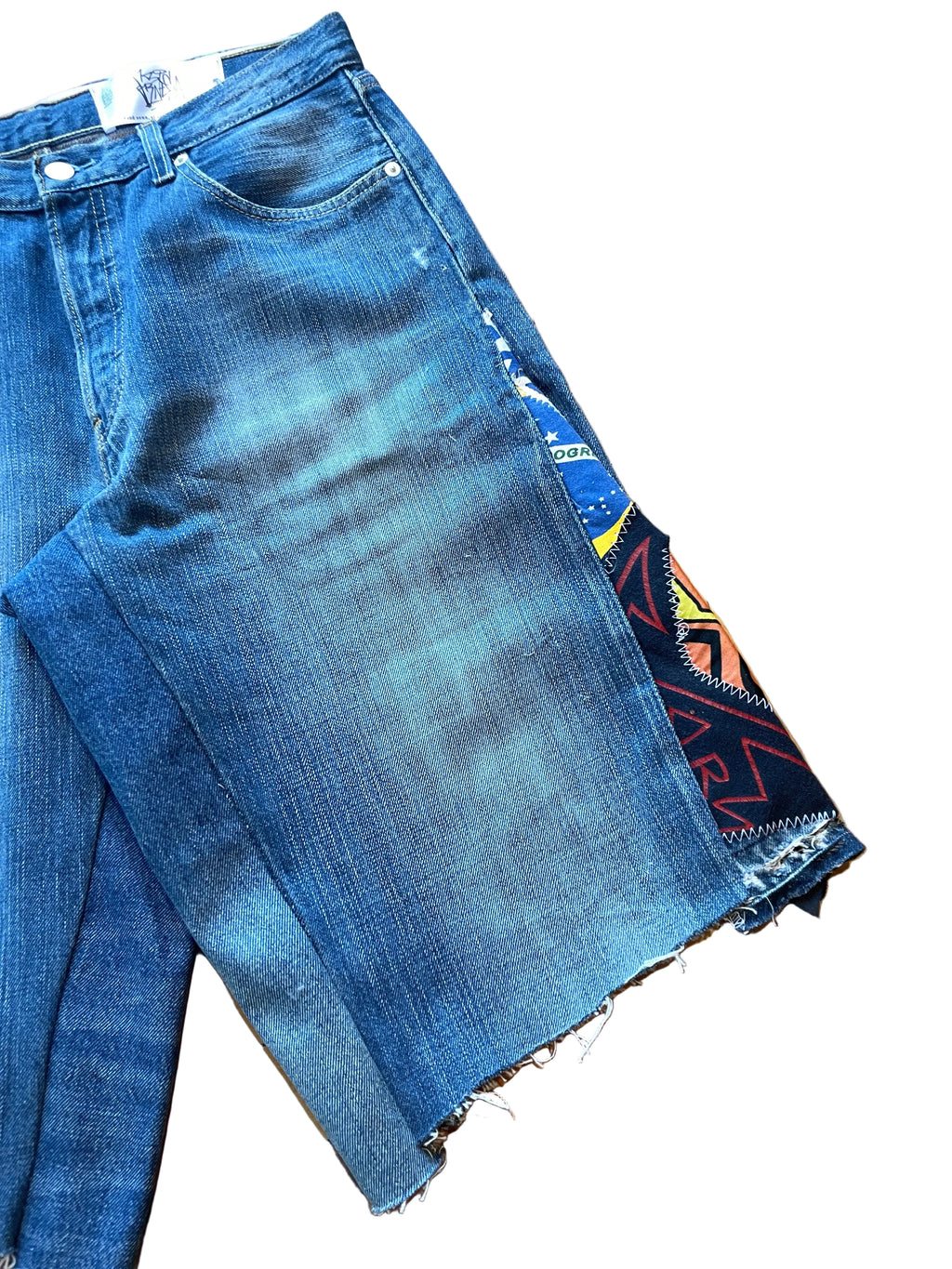 Orange sun flare wide jorts