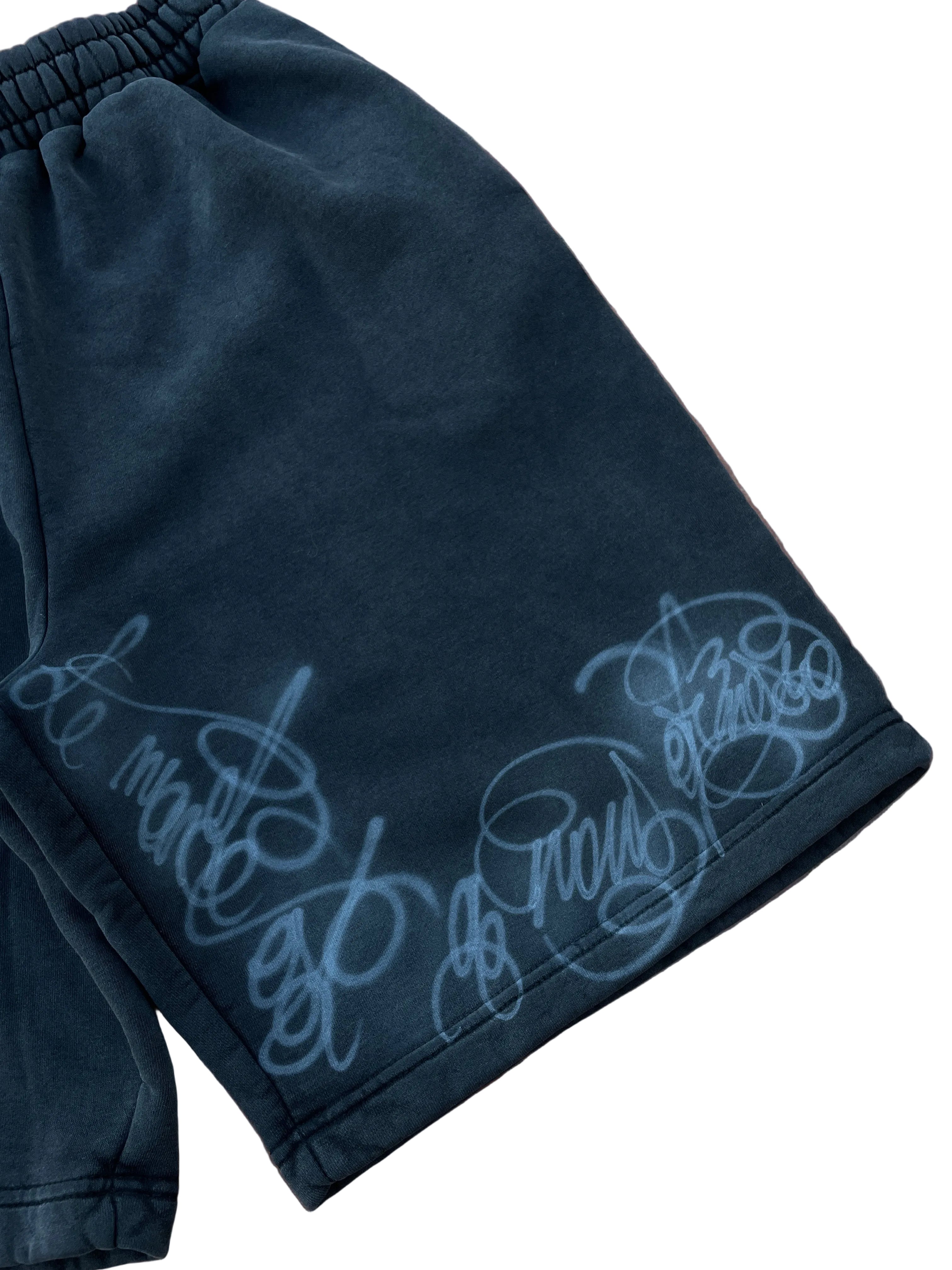 Airbrush fleece stone washed shorts