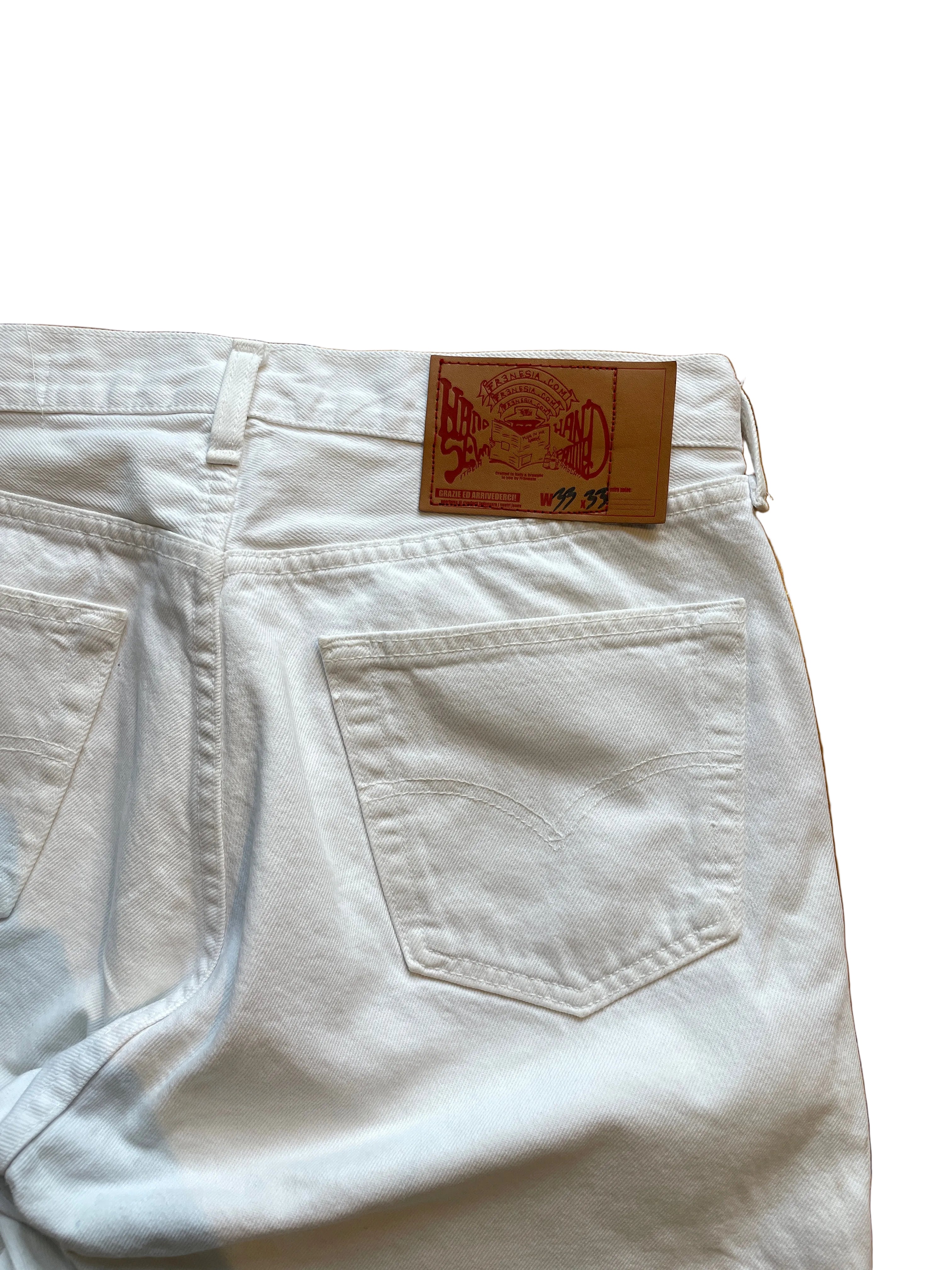 White anime flare jeans