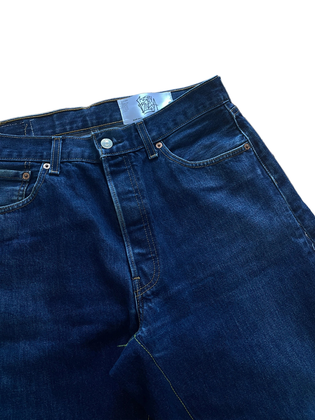 Indigo flare wide jorts