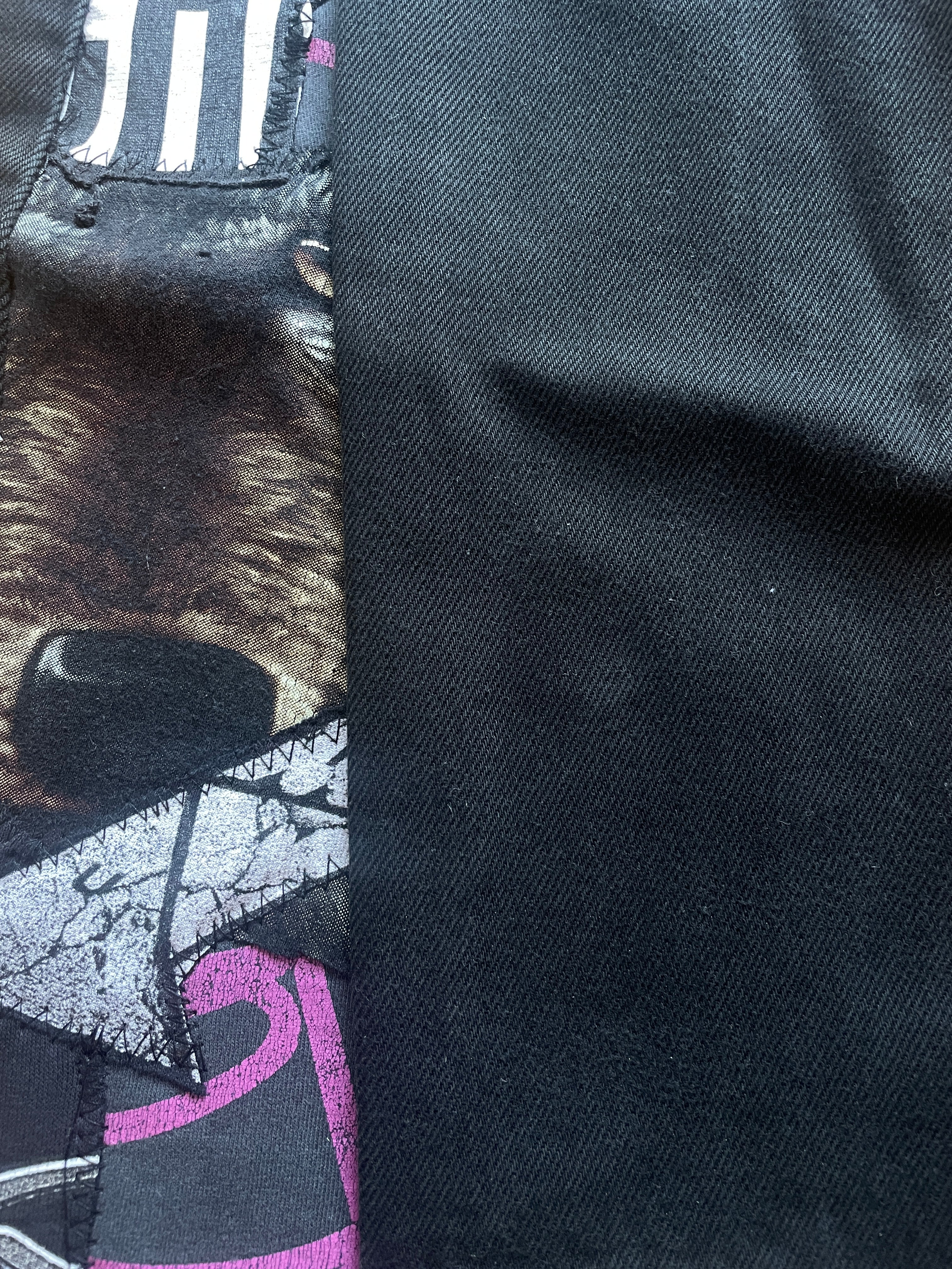Black gothic wolves flare jeans
