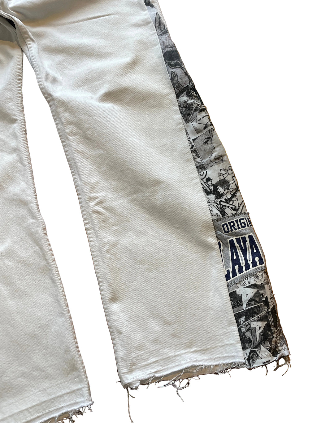 White anime flare jeans