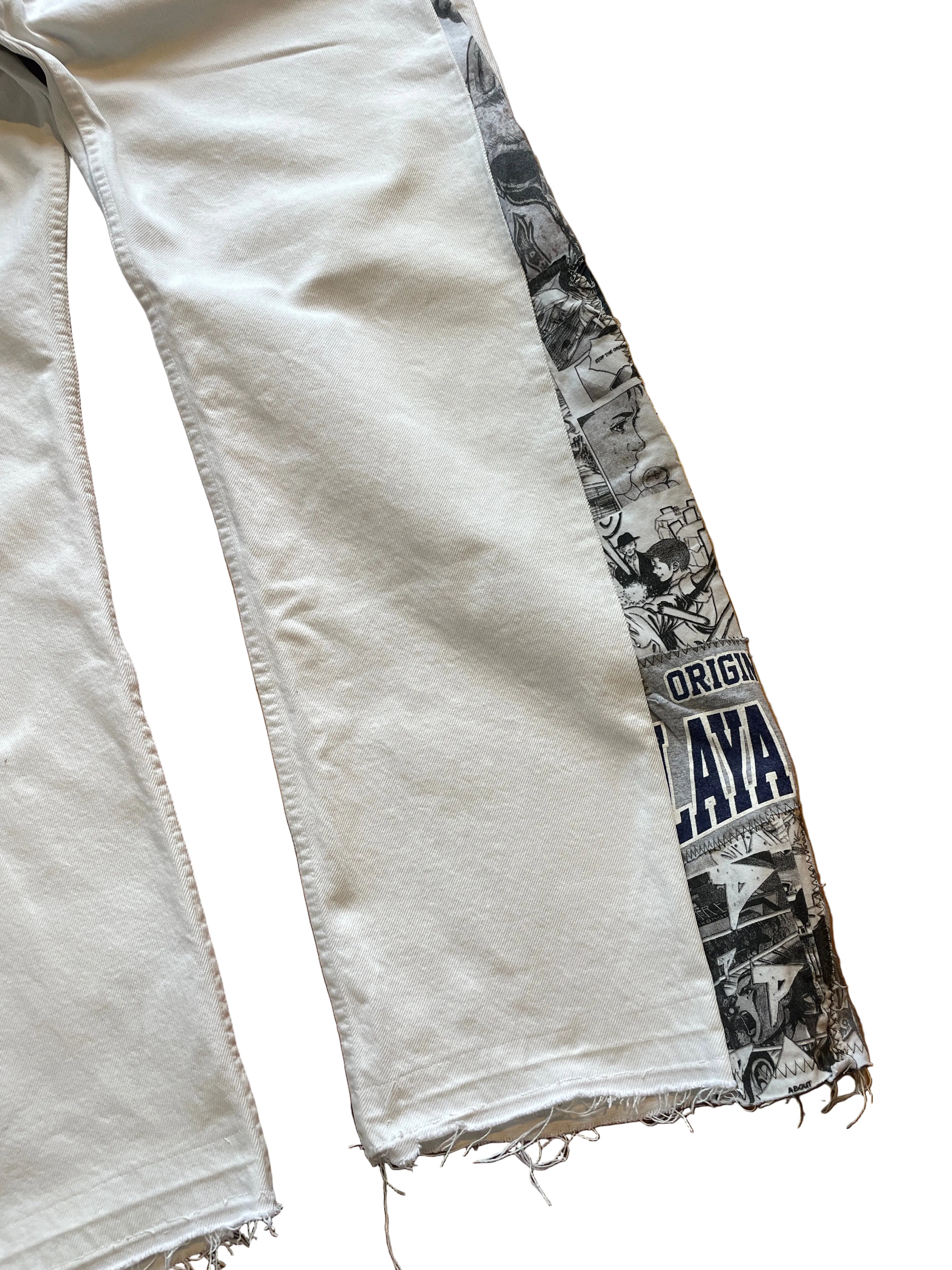 White anime flare jeans