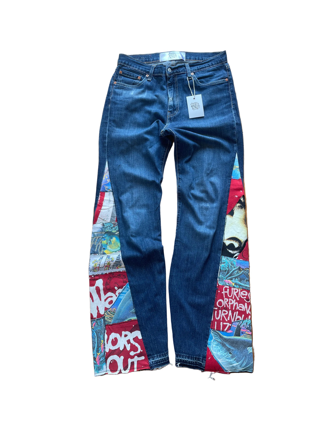 Ocean graffiti flare jeans V3