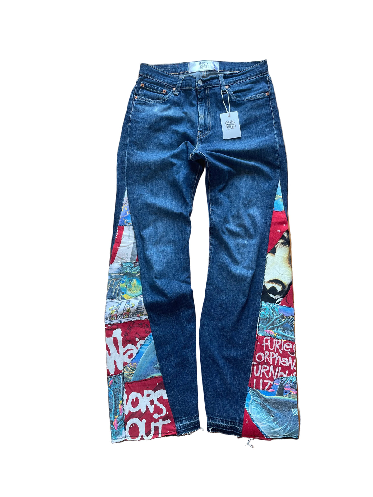 Ocean graffiti flare jeans V3