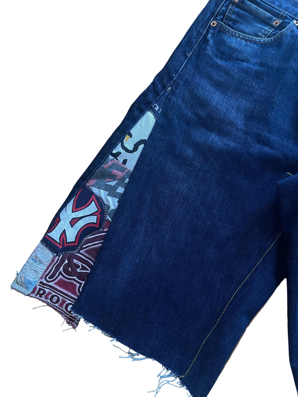 Indigo flare wide jorts