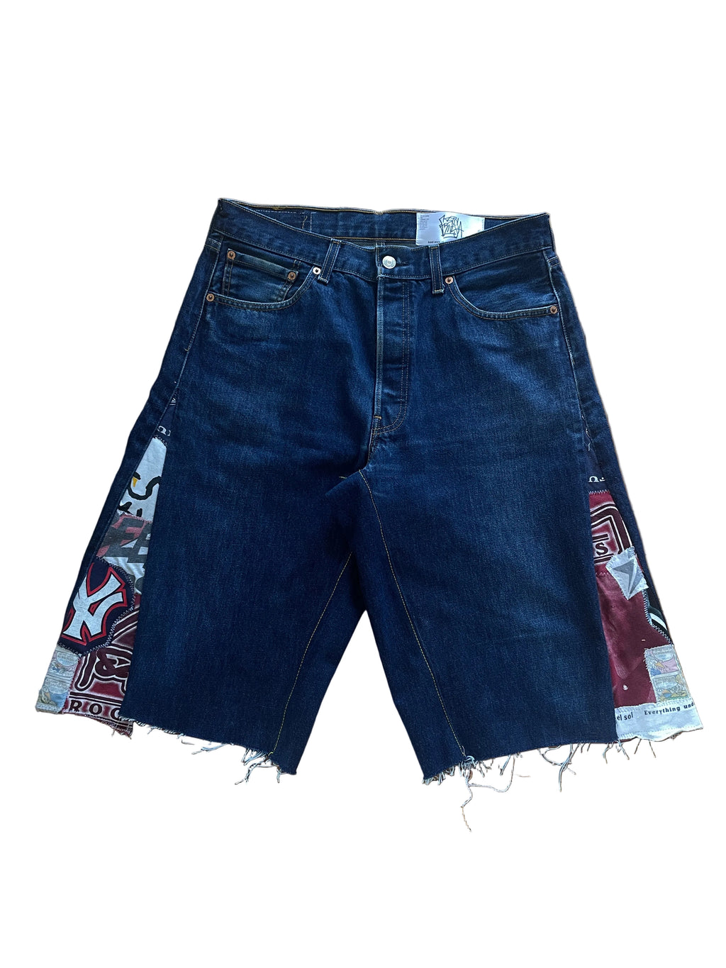 Indigo flare wide jorts