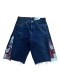 Indigo flare wide jorts