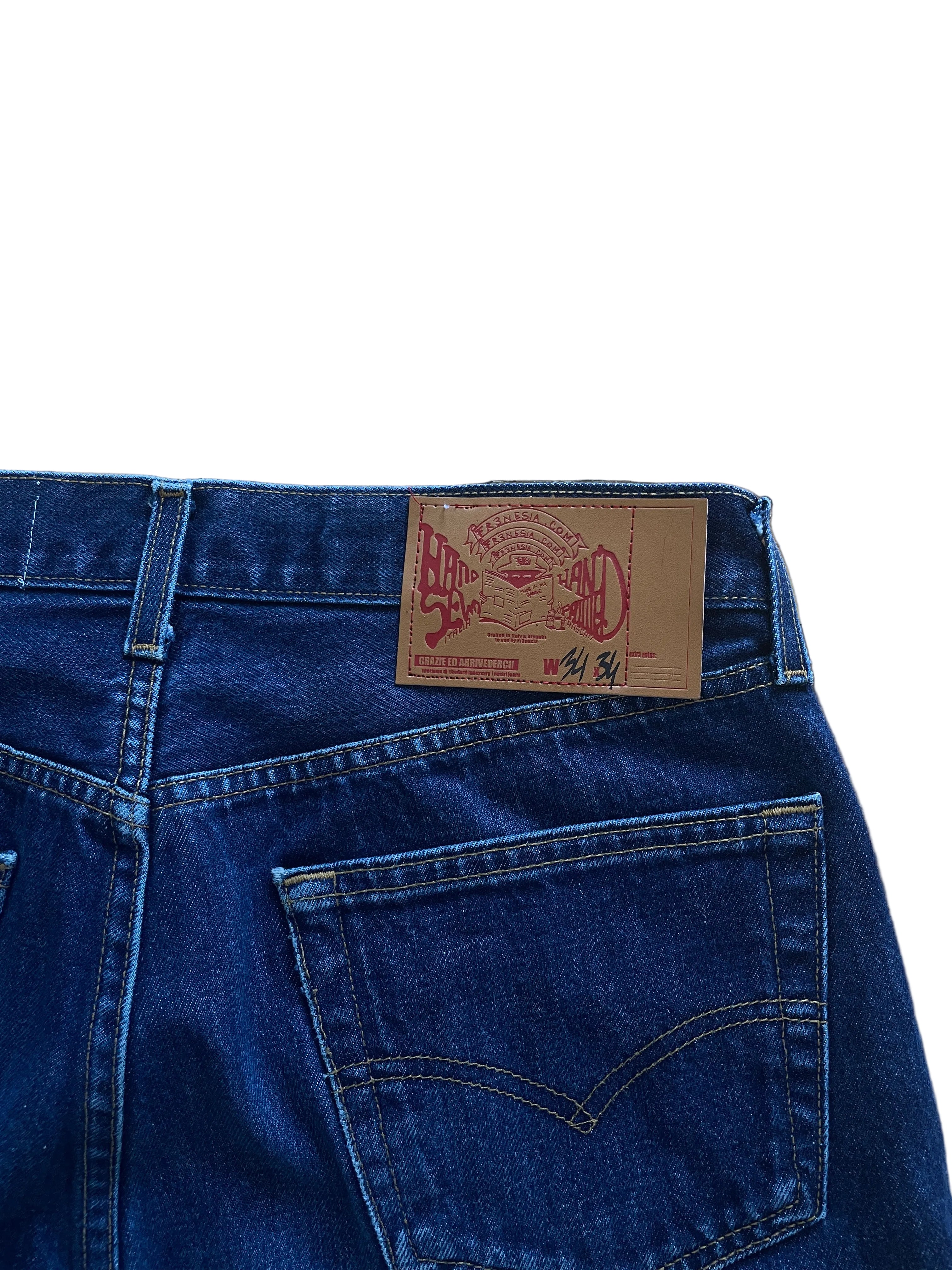 Indigo flare wide jorts