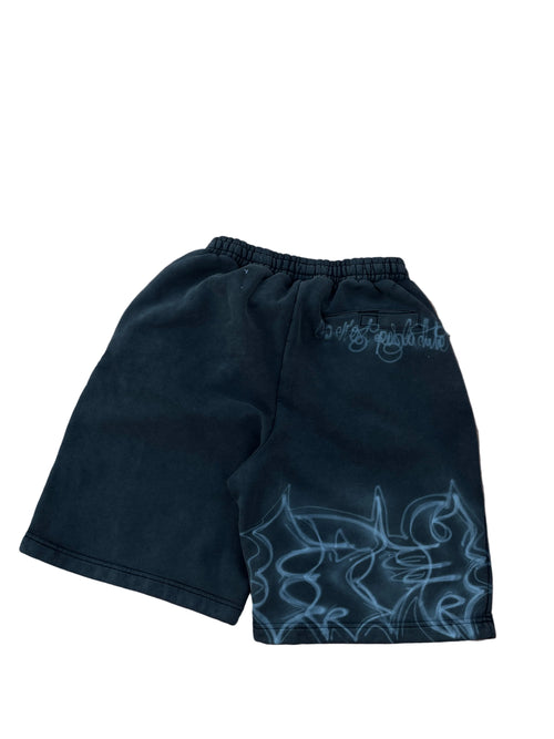 Airbrush fleece stone washed shorts