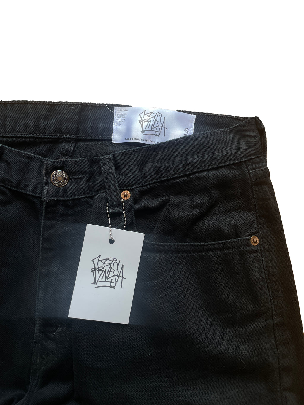 Black gothic wolves flare jeans