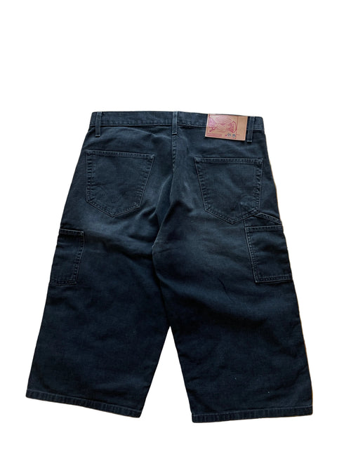 Black dust long cargo jorts