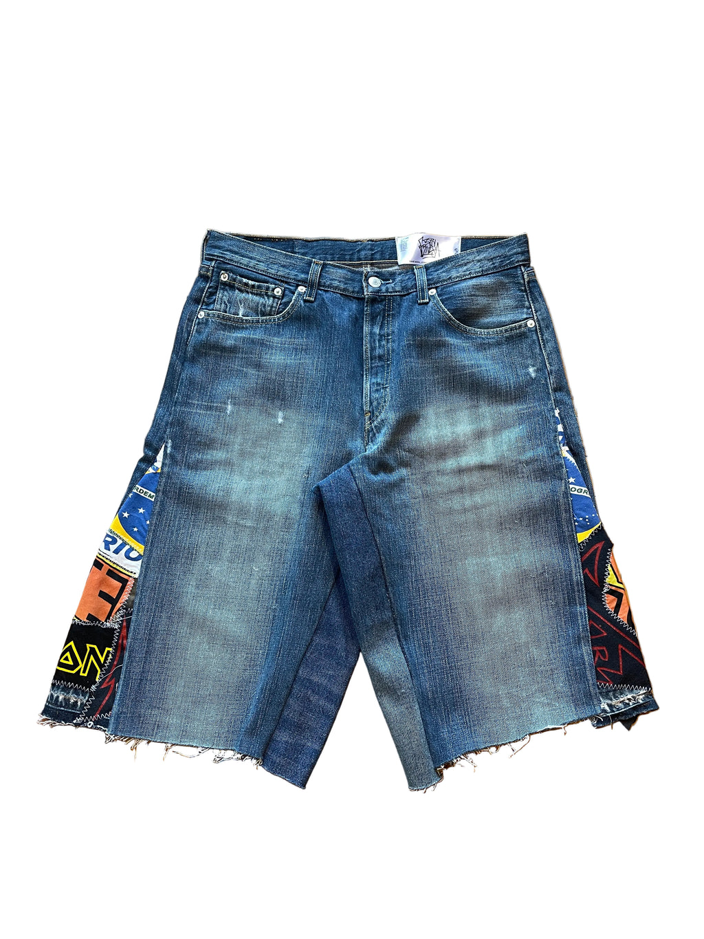 Orange sun flare wide jorts