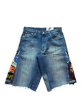 Orange sun flare wide jorts