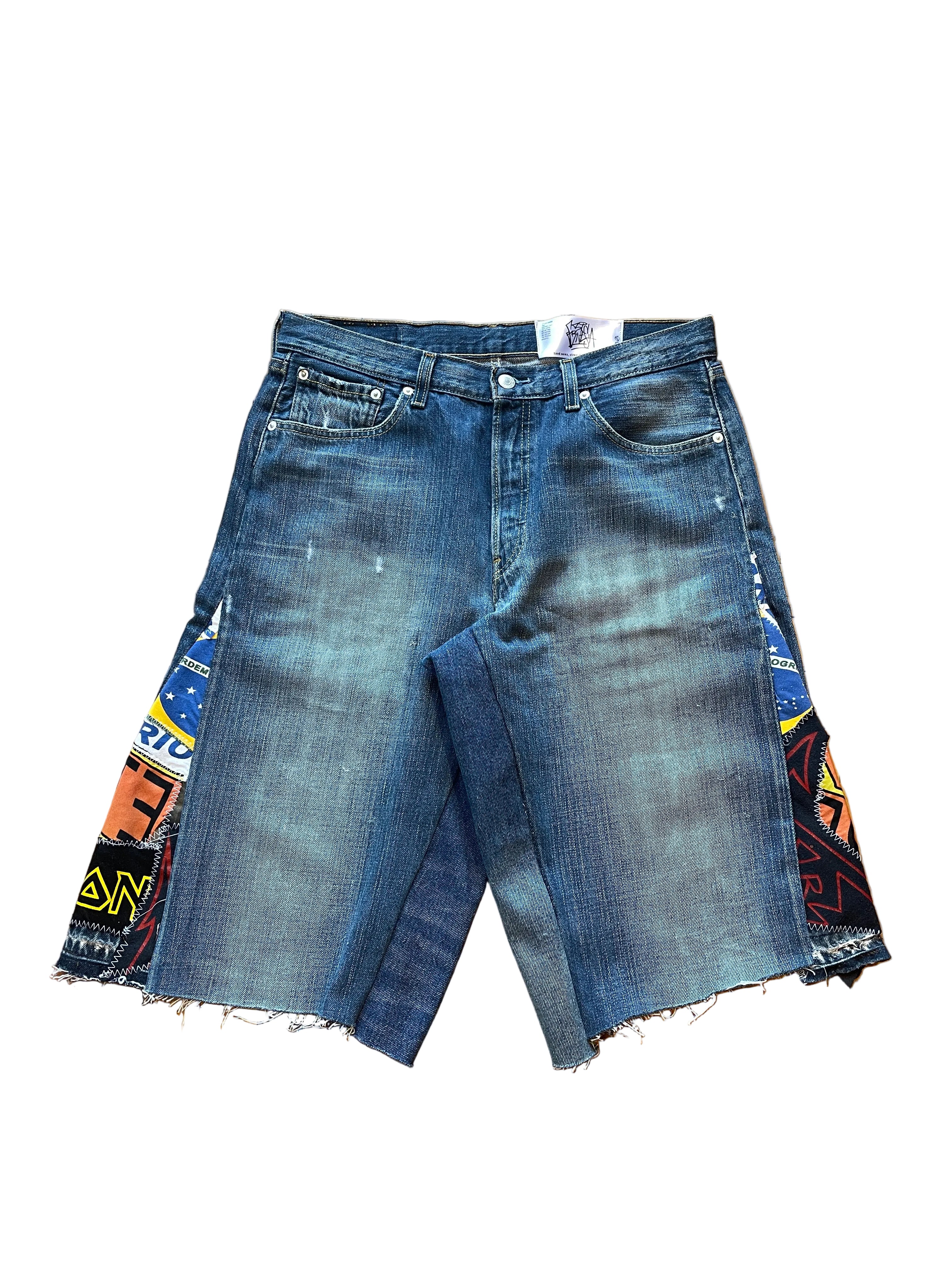Orange sun flare wide jorts