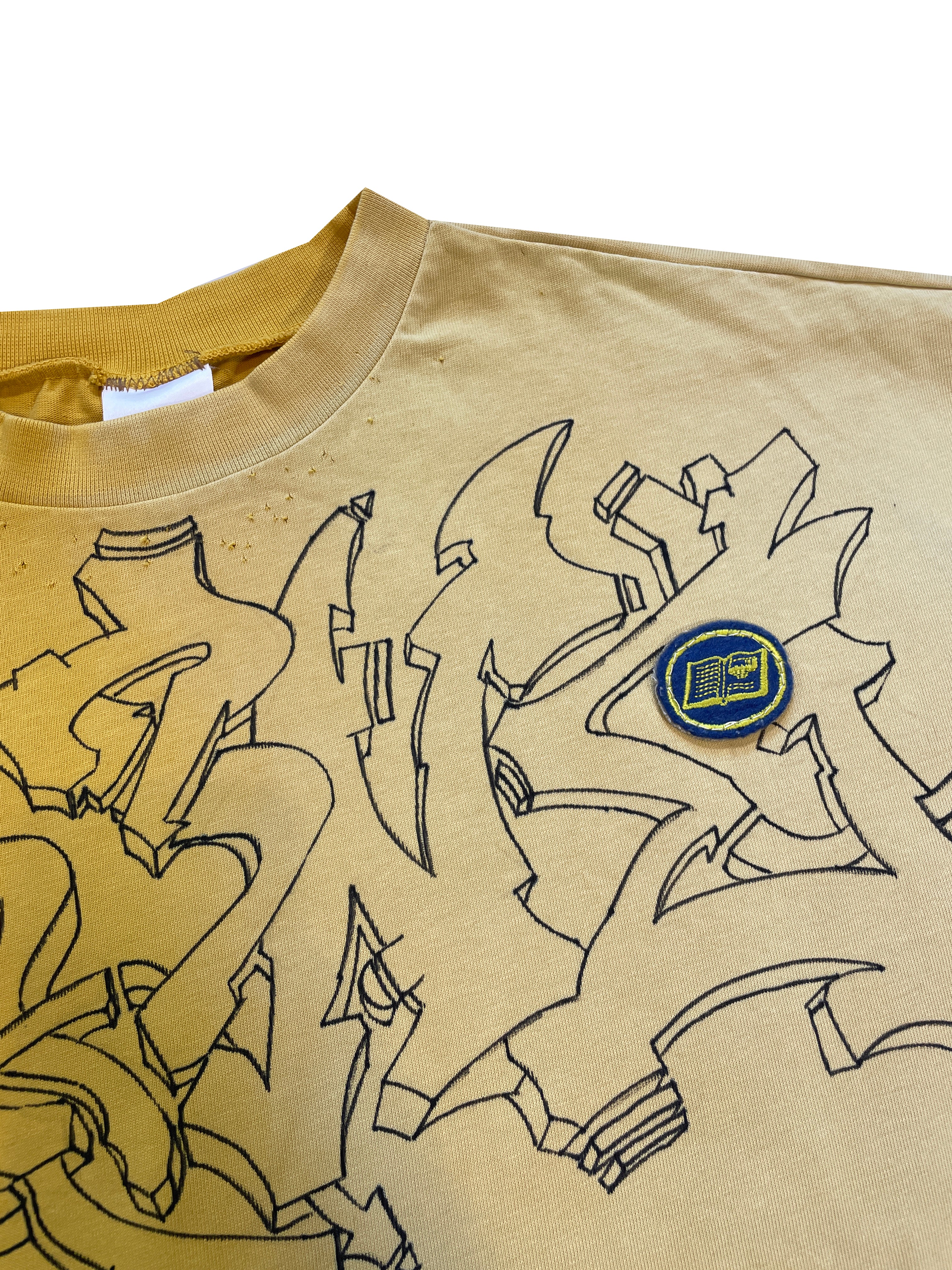 Yellow faded graffiti tshirt
