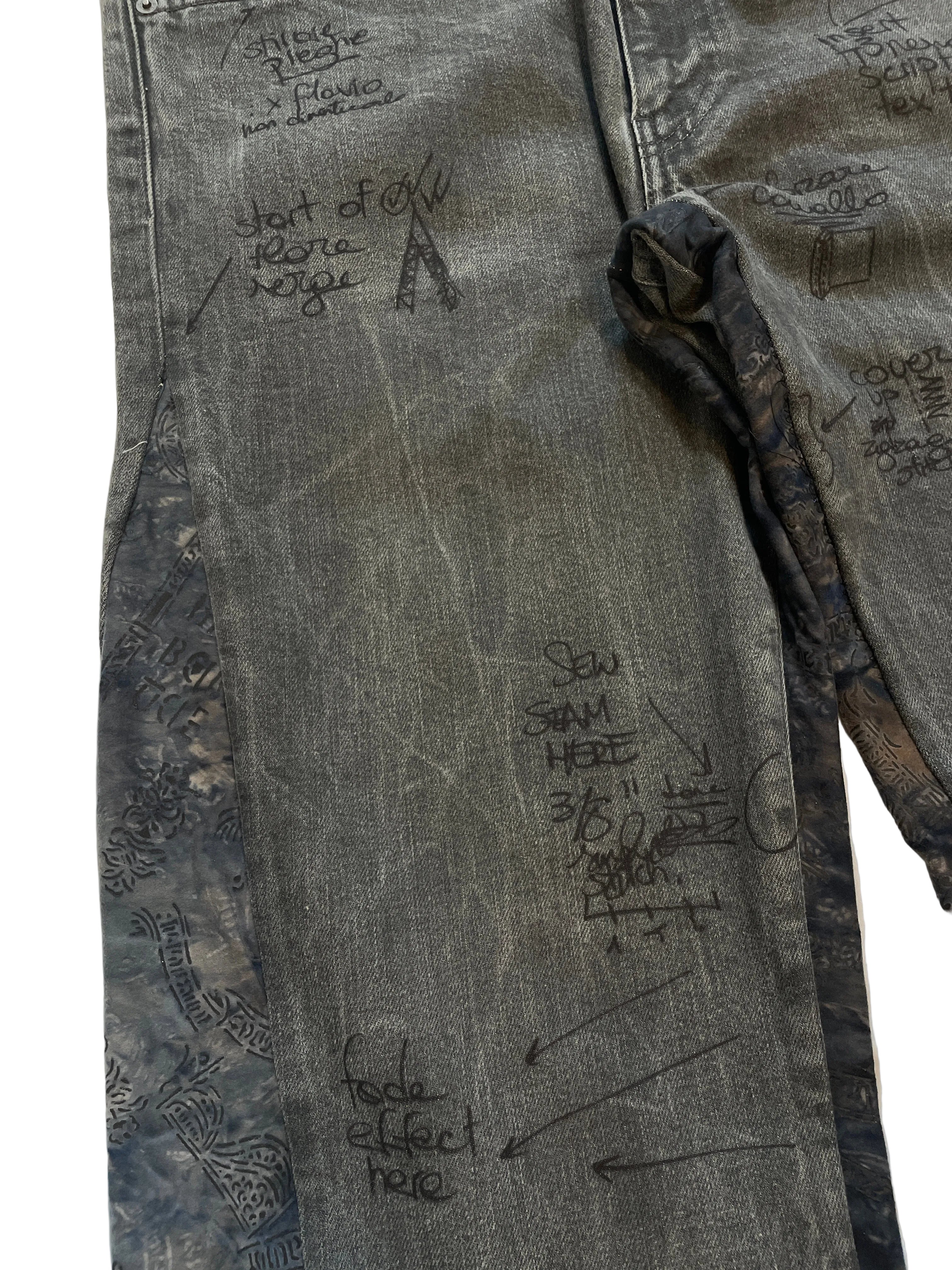 Darker black double flare jeans