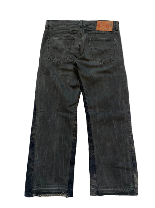 Darker black double flare jeans