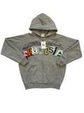 Letters zip patchwork hoodie
