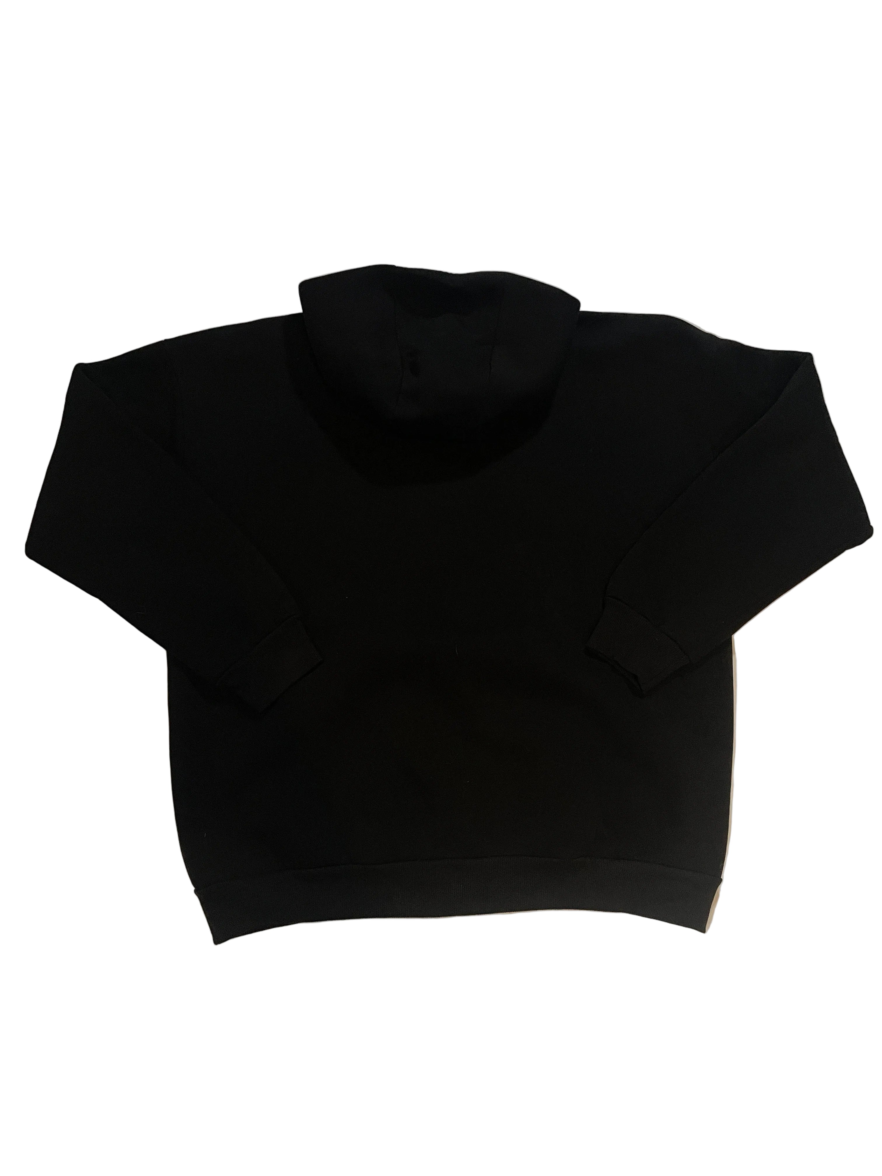 Black letters zip patchwork hoodie