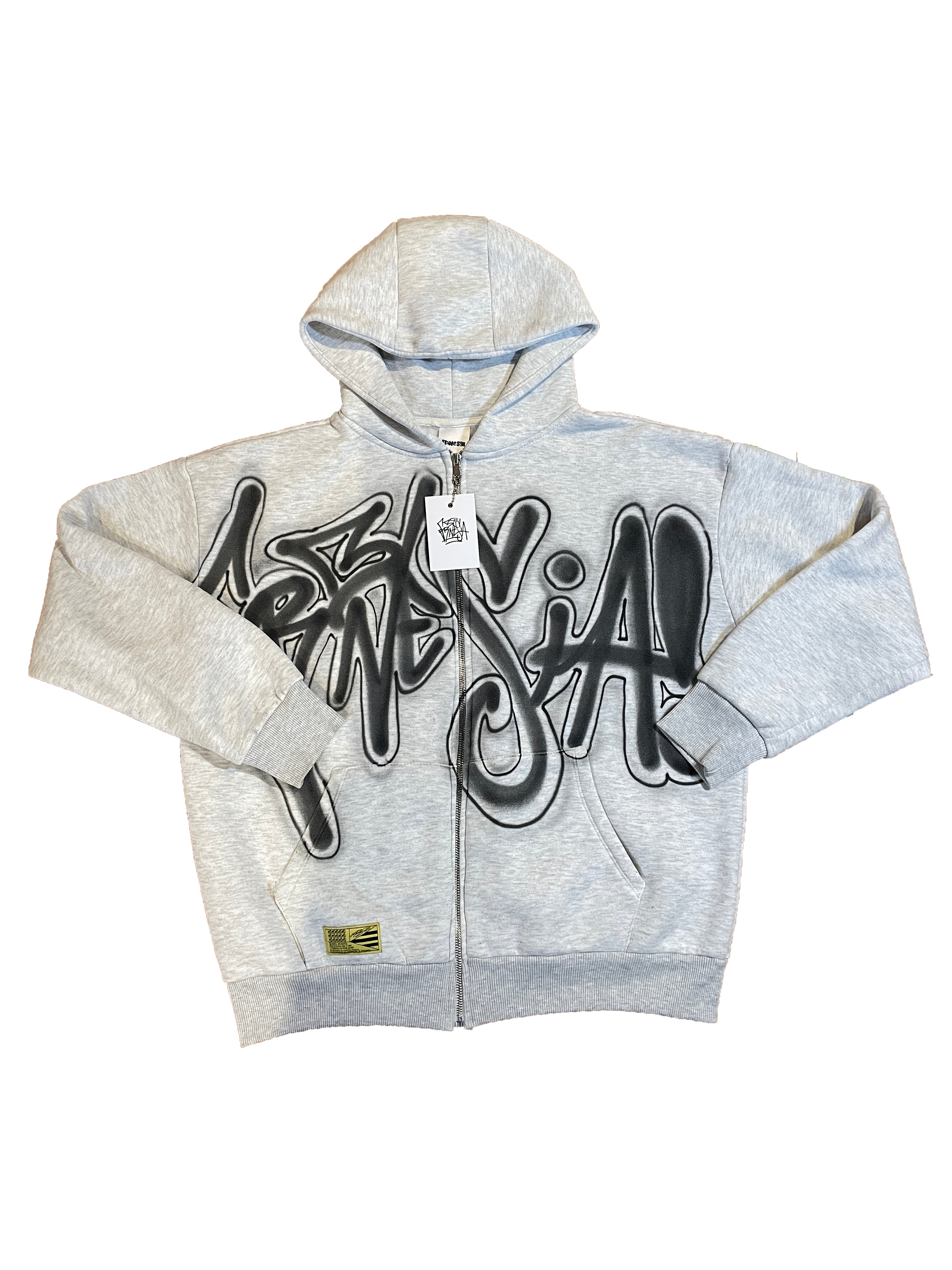 MATCHWORN Graffiti zip patchwork hoodie