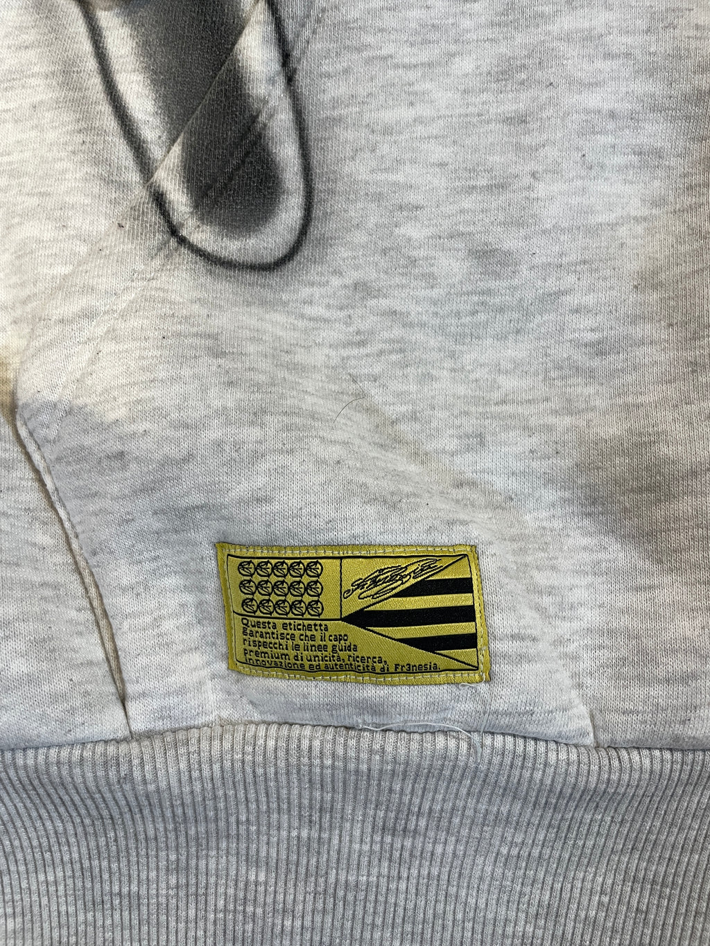 Graffiti zip patchwork hoodie