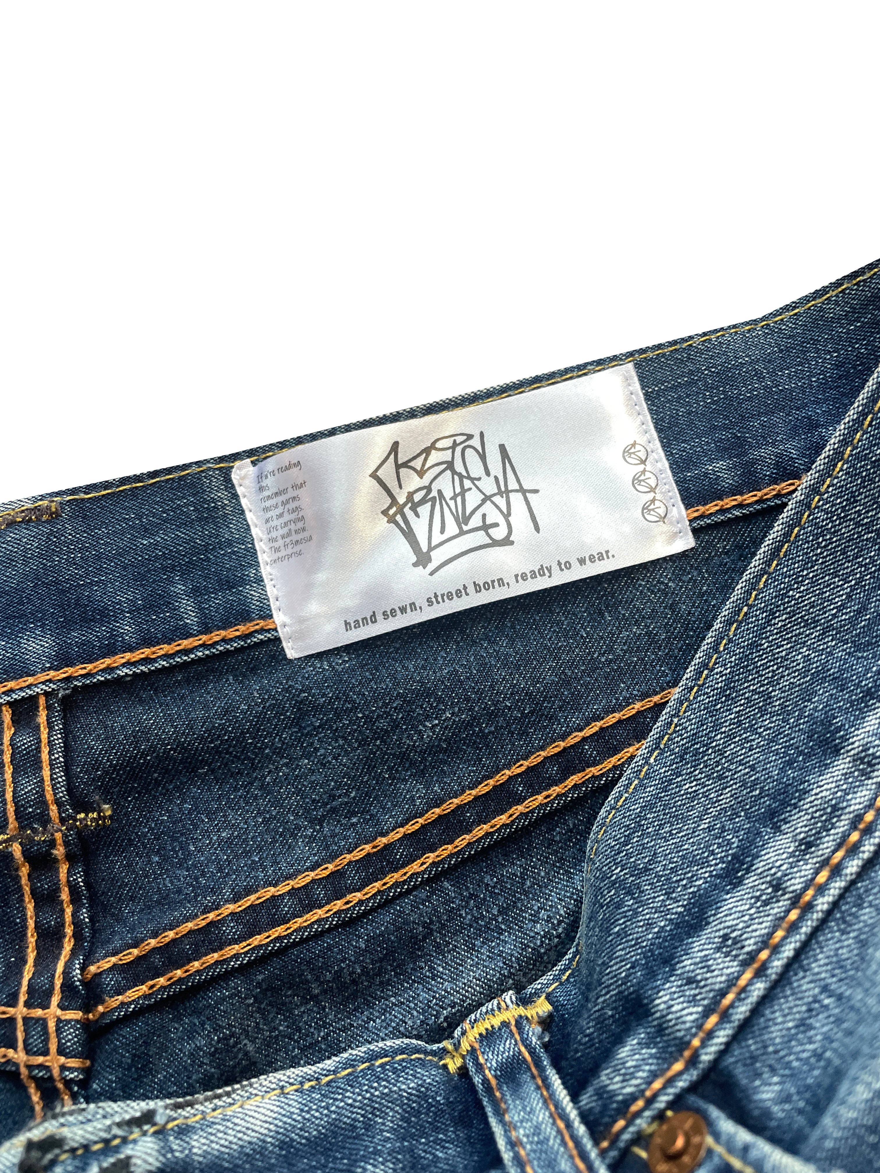 Fresh orange flare jeans