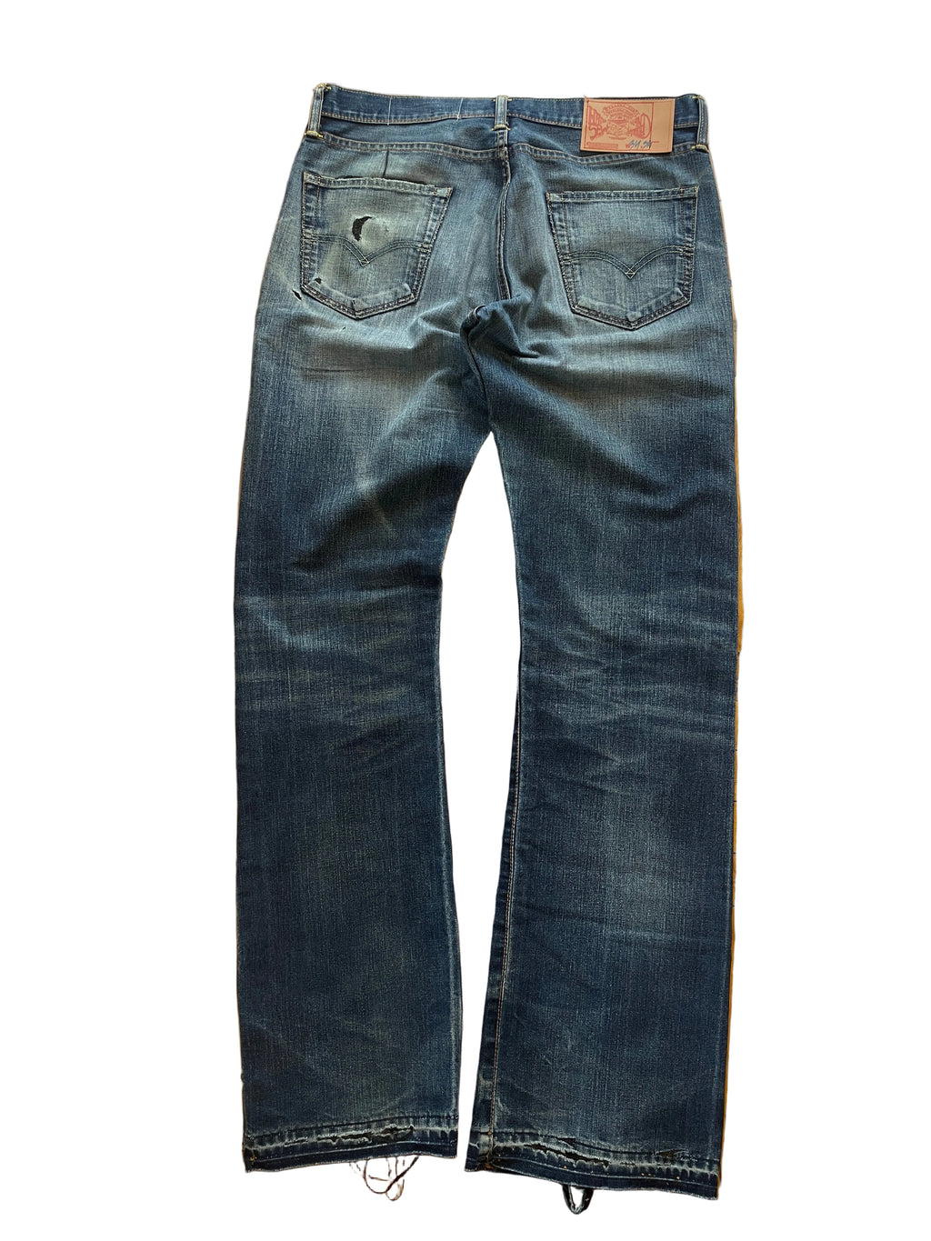 Fresh orange flare jeans