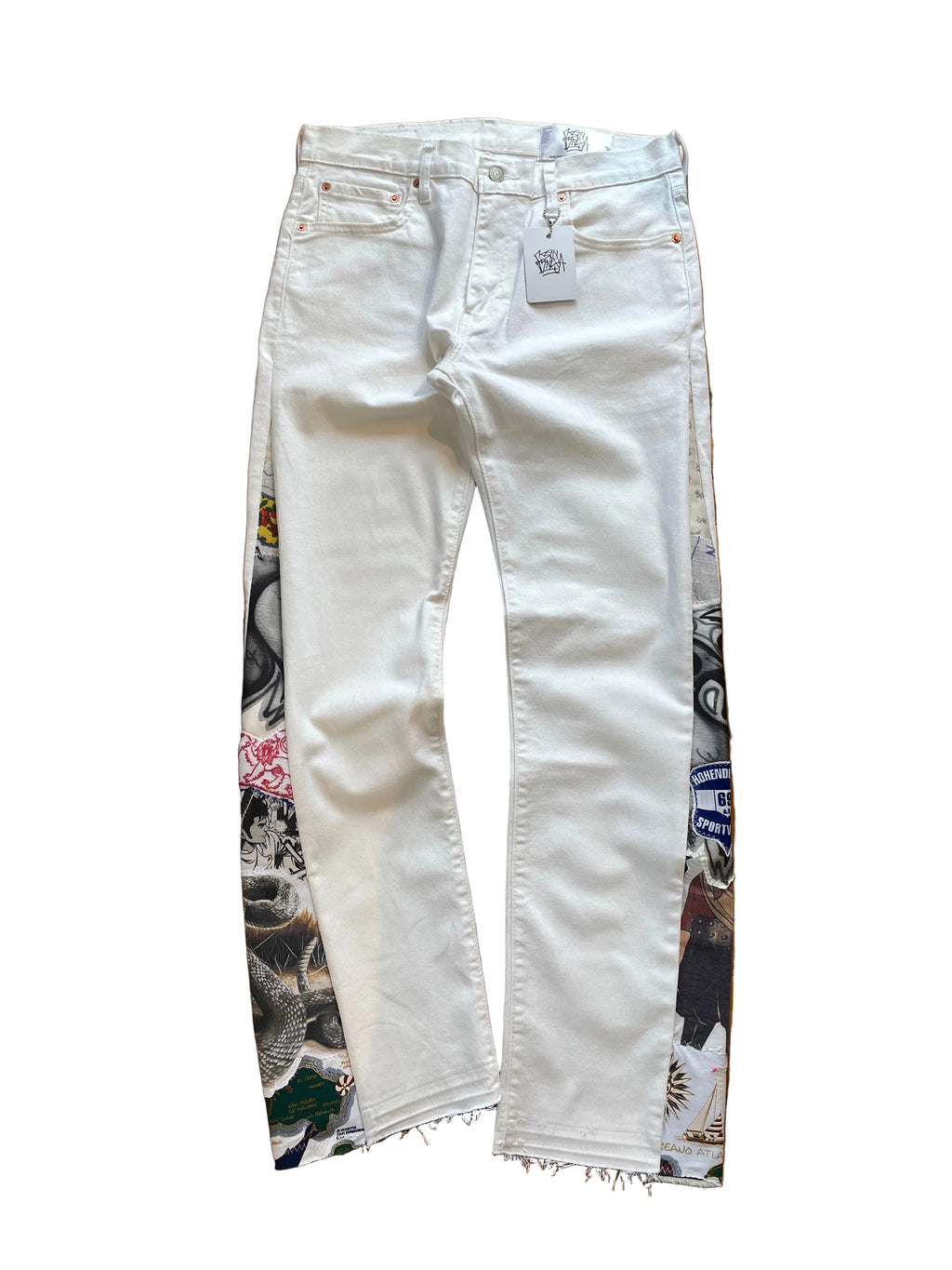 White Snakes flare jeans