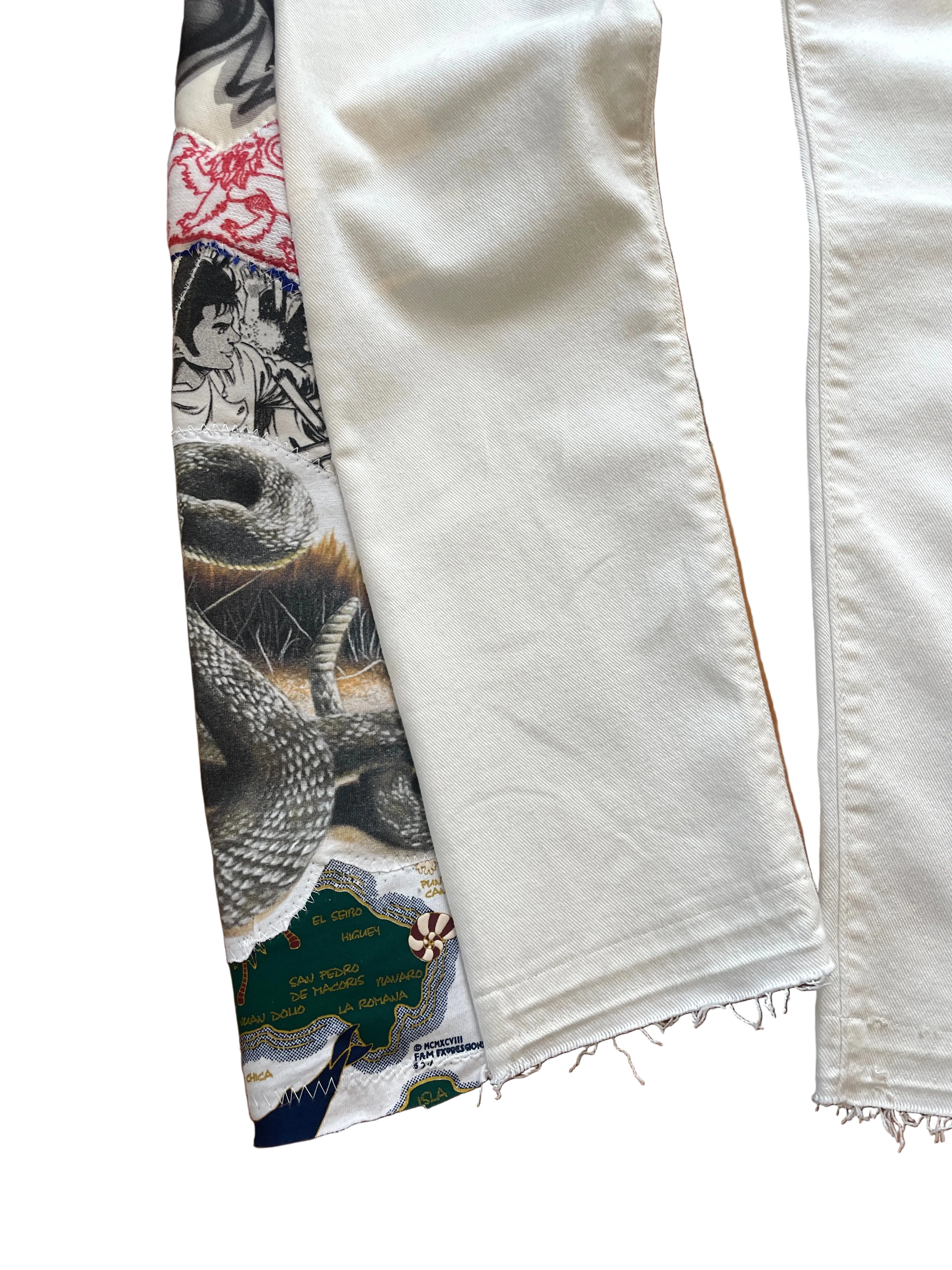 White Snakes flare jeans